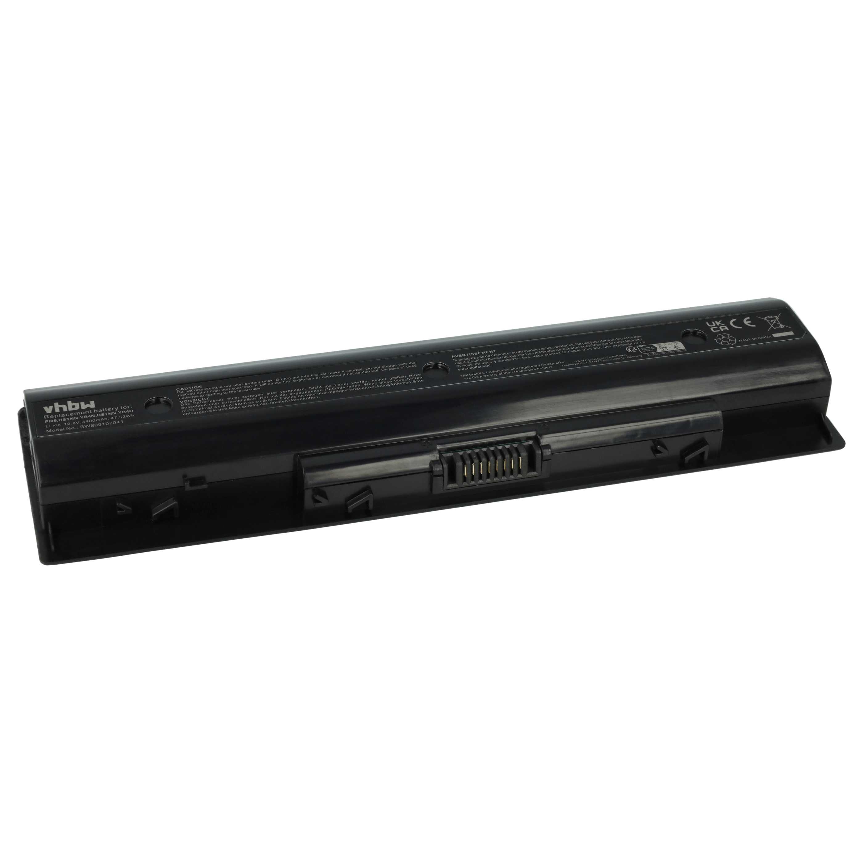 Notebook Battery replaces HP 709988-242, 709988-241, 709988-221, 709987-001 - 4400 mAh 10.8 V Li-Ion