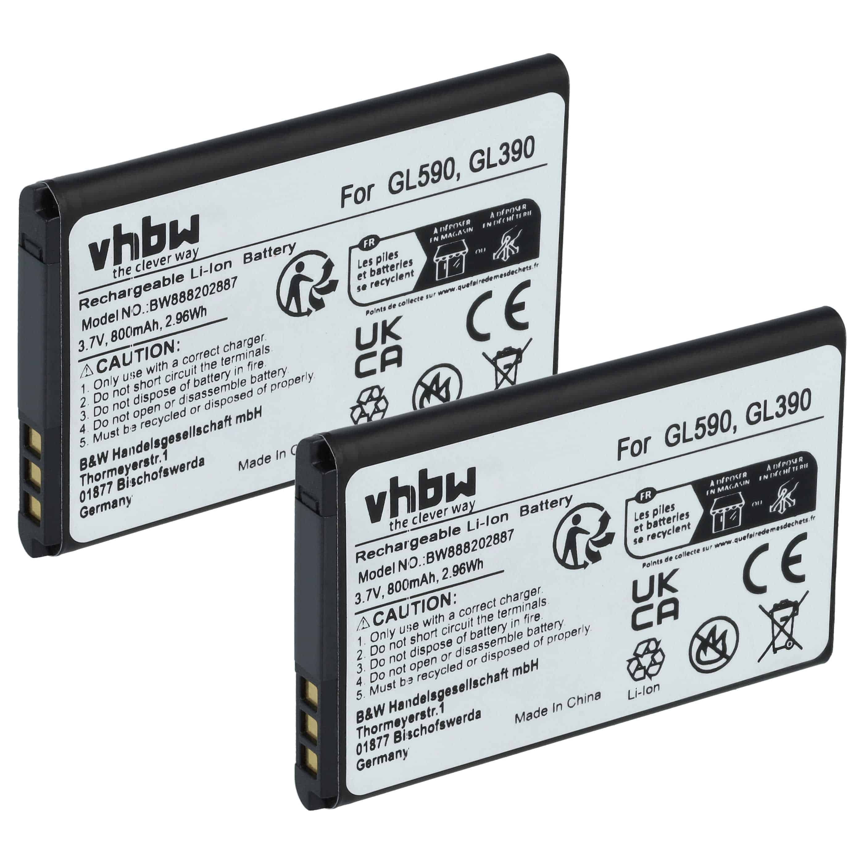 2x Akumulator do telefonu dla seniora zamiennik Gigaset V30145-K1310-X470 - 800 mAh 3,7 V Li-Ion