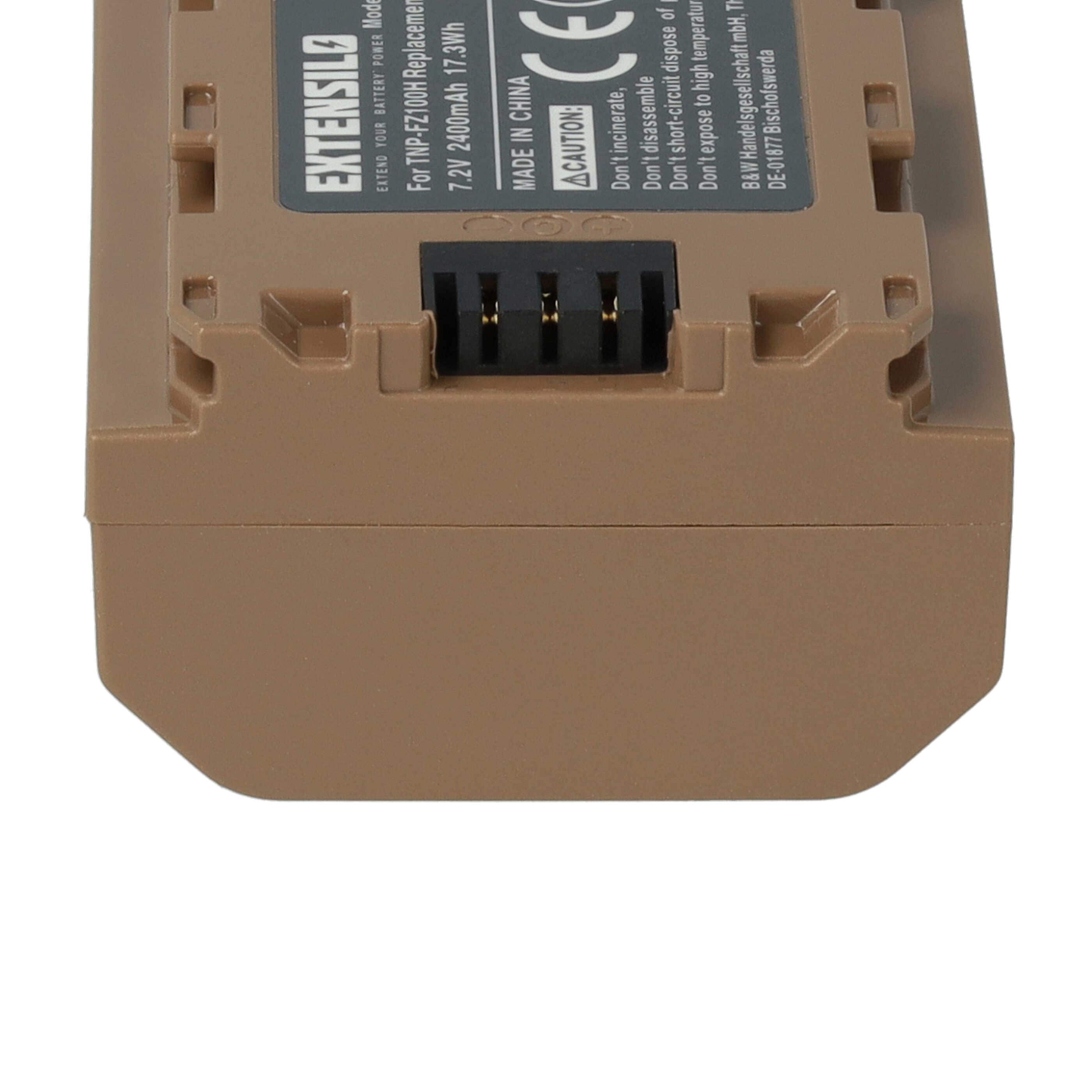 Batteries (2x pièces) remplace Sony NP-FZ100 pour appareil photo - 2400mAh 7,2V Li-ion - USB-C