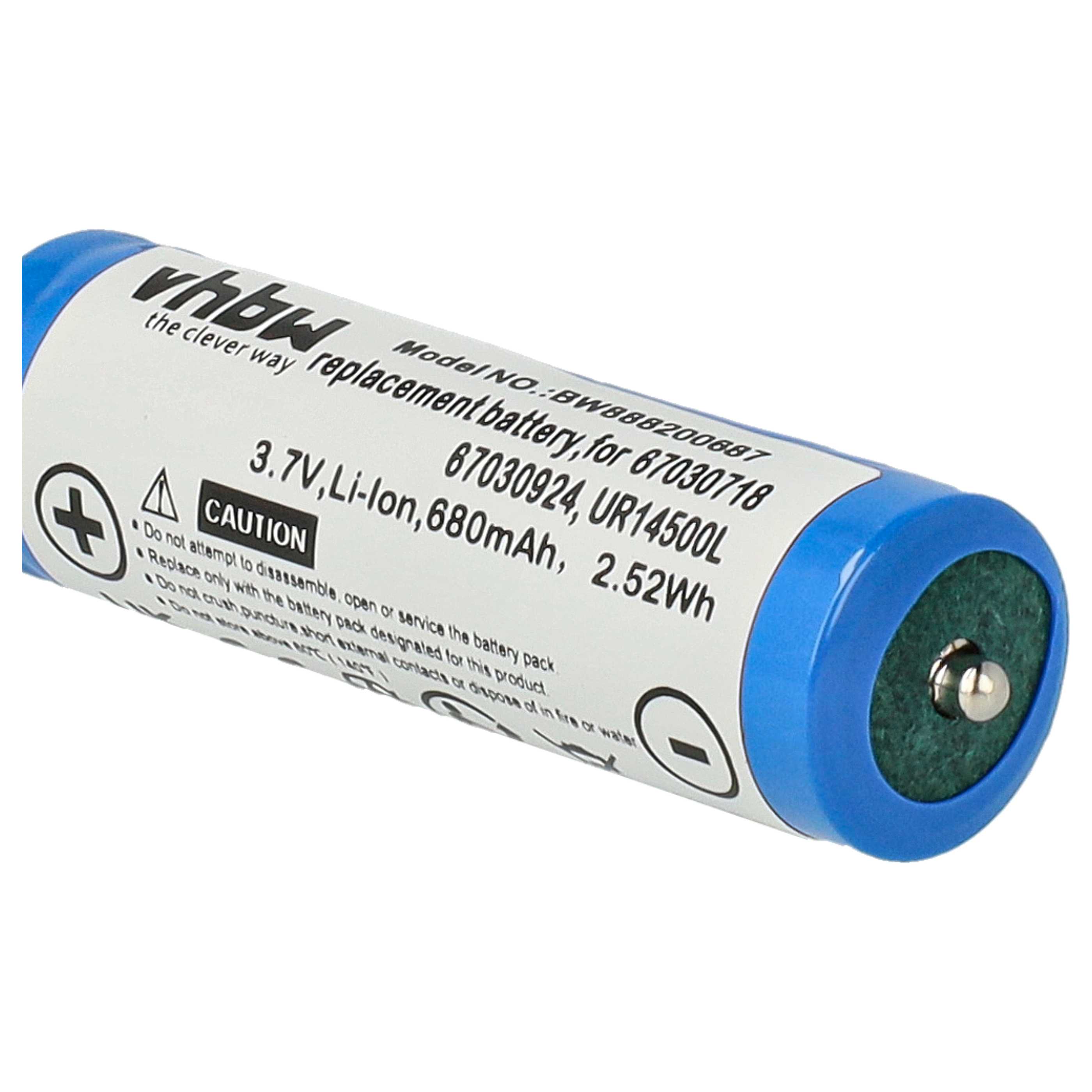 Electric Razor Battery Replacement for Braun 67030924, 67030718, 7030924, 81489177 - 680 mAh 3.7 V Li-Ion