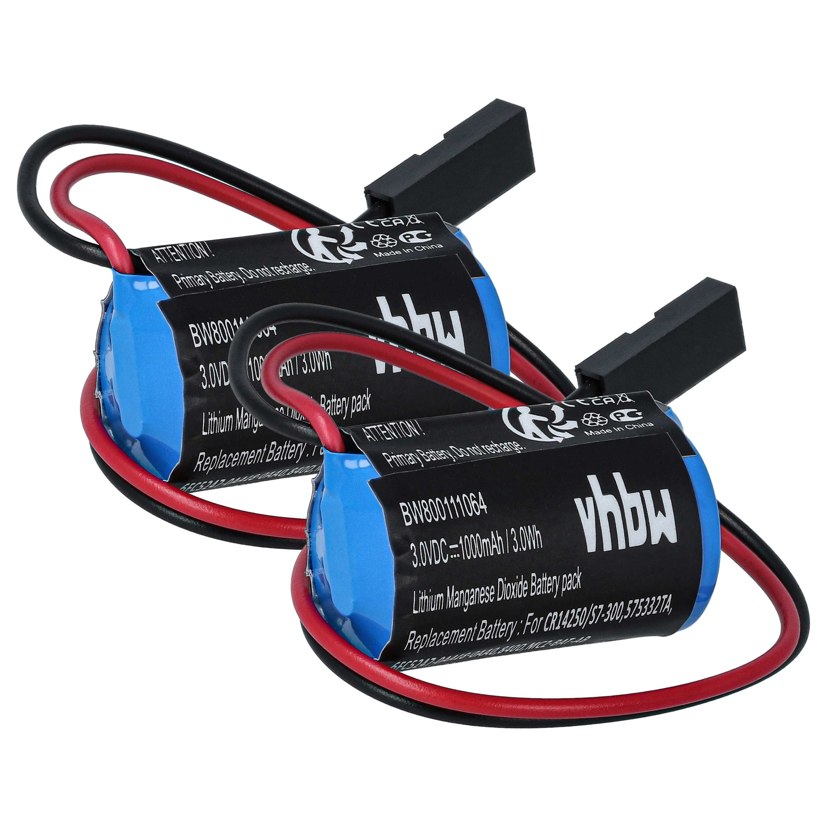 2x Bateria do sterownika zamiennik Siemens 575332TA, 146881, 575332 TA, 575332, 143467 - 900 mAh 3 V Li-MnO2