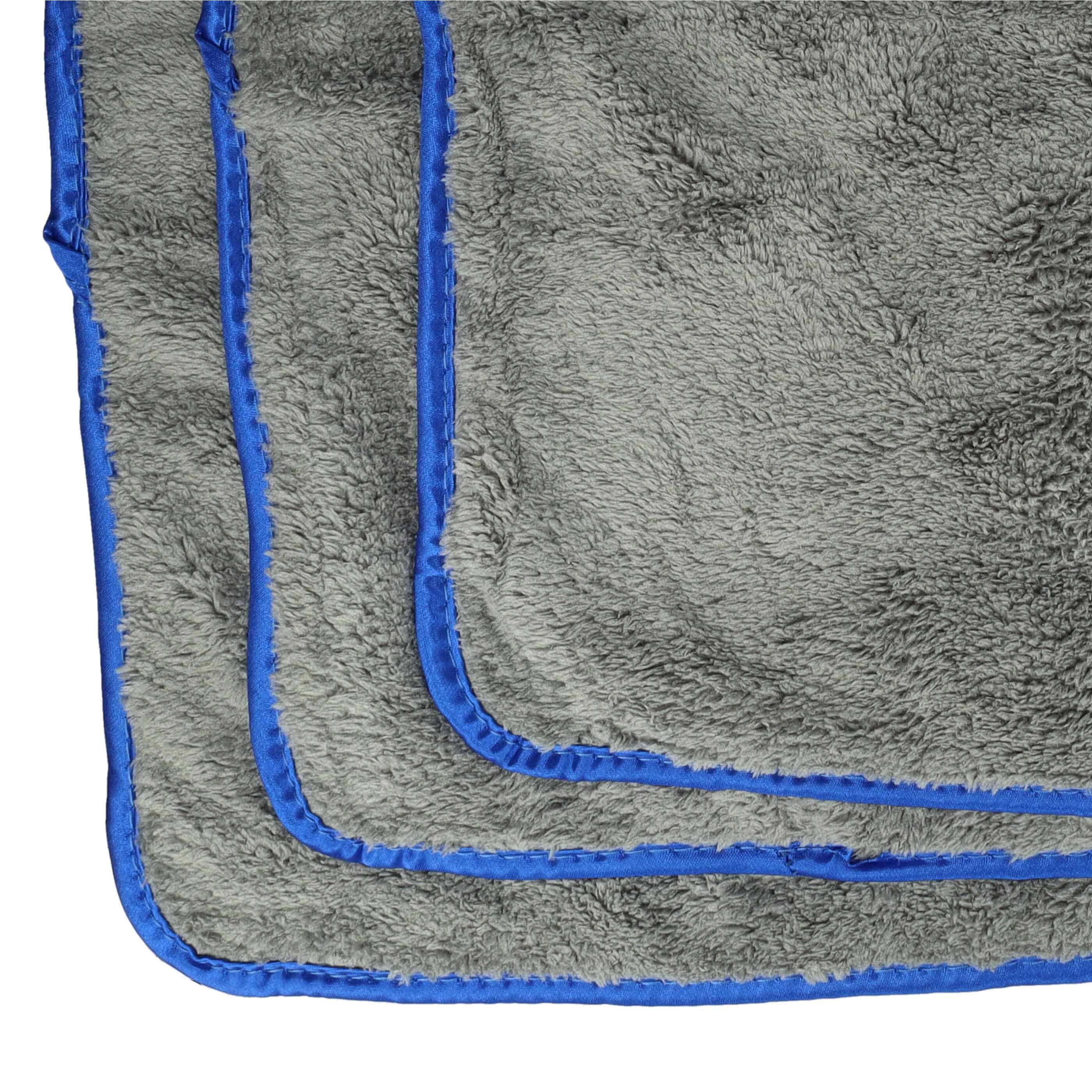 Set di panni (3 pezzi) in microfibra per auto e moto - 40 x 40 cm, riutilizzabile blu / grigio scuro