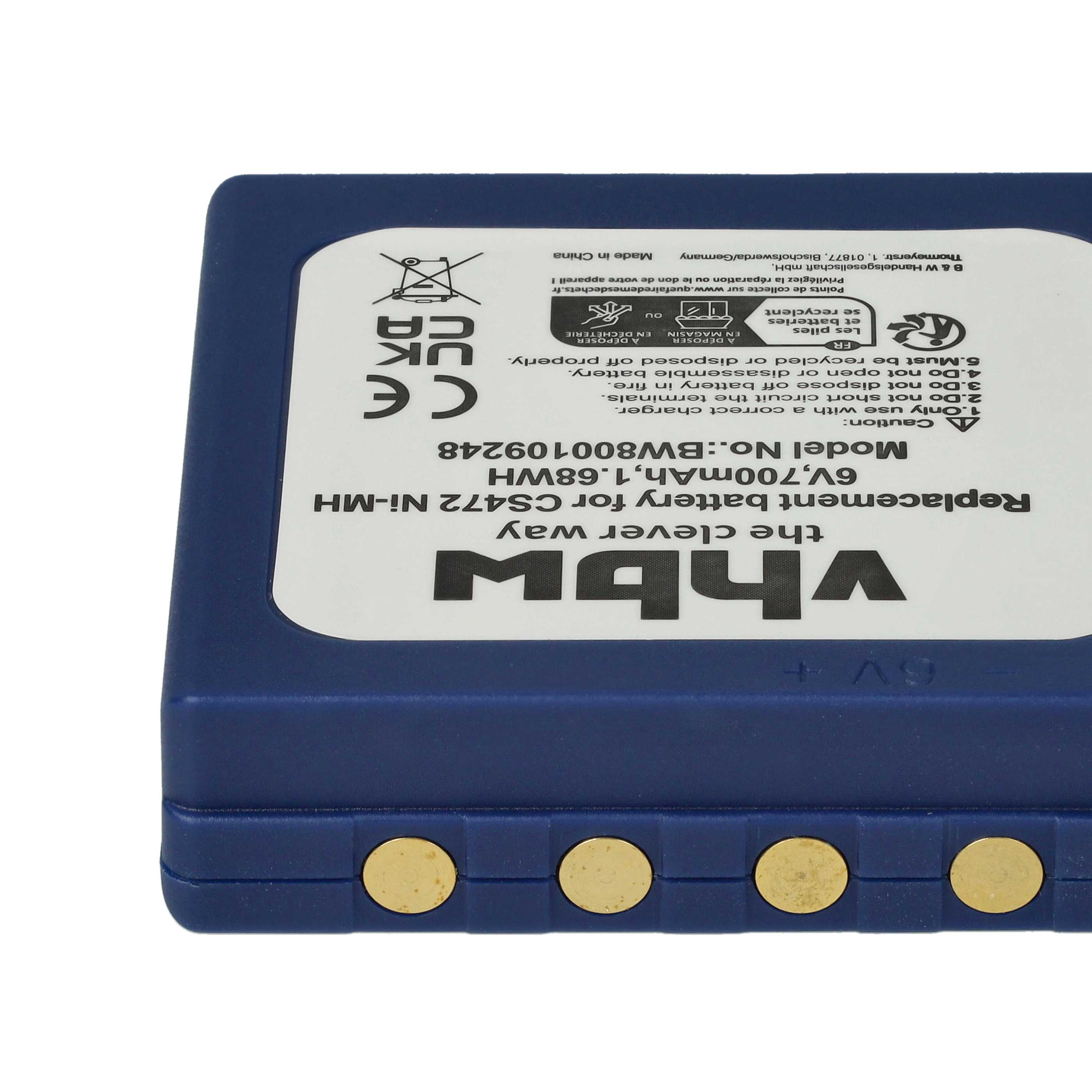 Radio 2x Battery replaces HBC BA222060, BA222061, BA203060, FBFUB03, AF-FUB03M, KH68302500 - 700 mAh 6 V NiMH