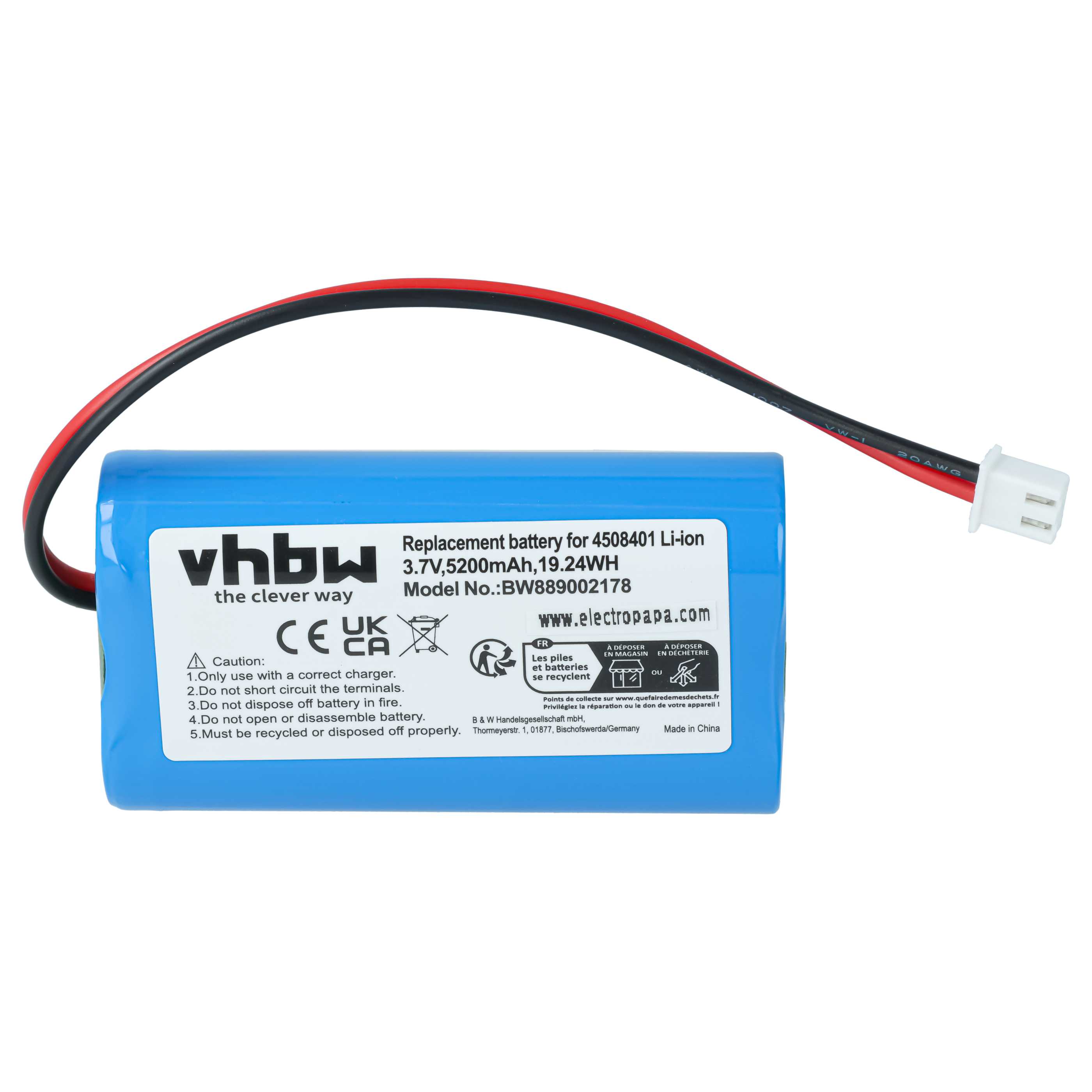 2x Batería para (5200 mAh, 3,7 V, Li-Ion)