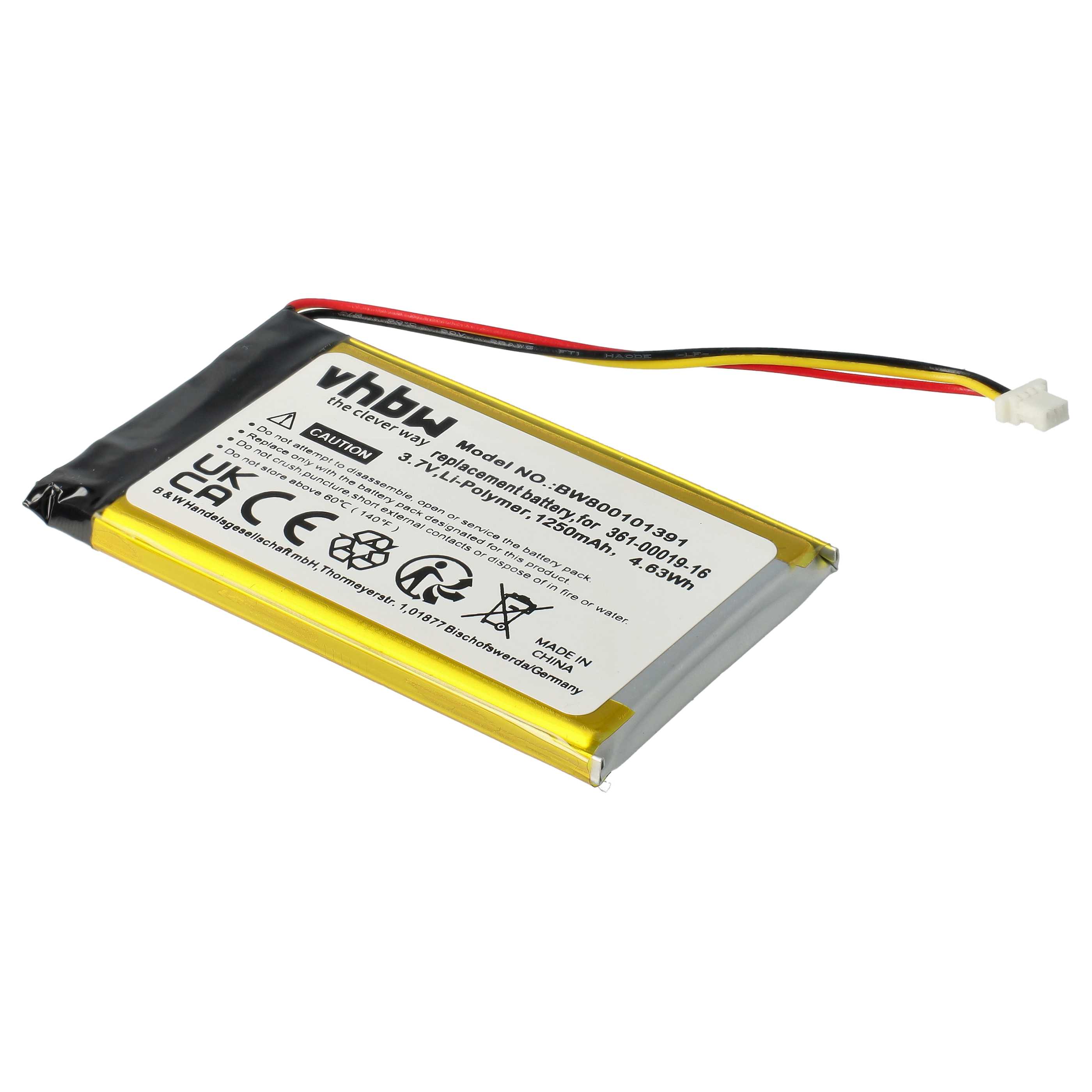 GPS Navigation-Akku als Ersatz für Garmin AD21AD23B0WOW - 1250mAh 3,7V Li-Polymer