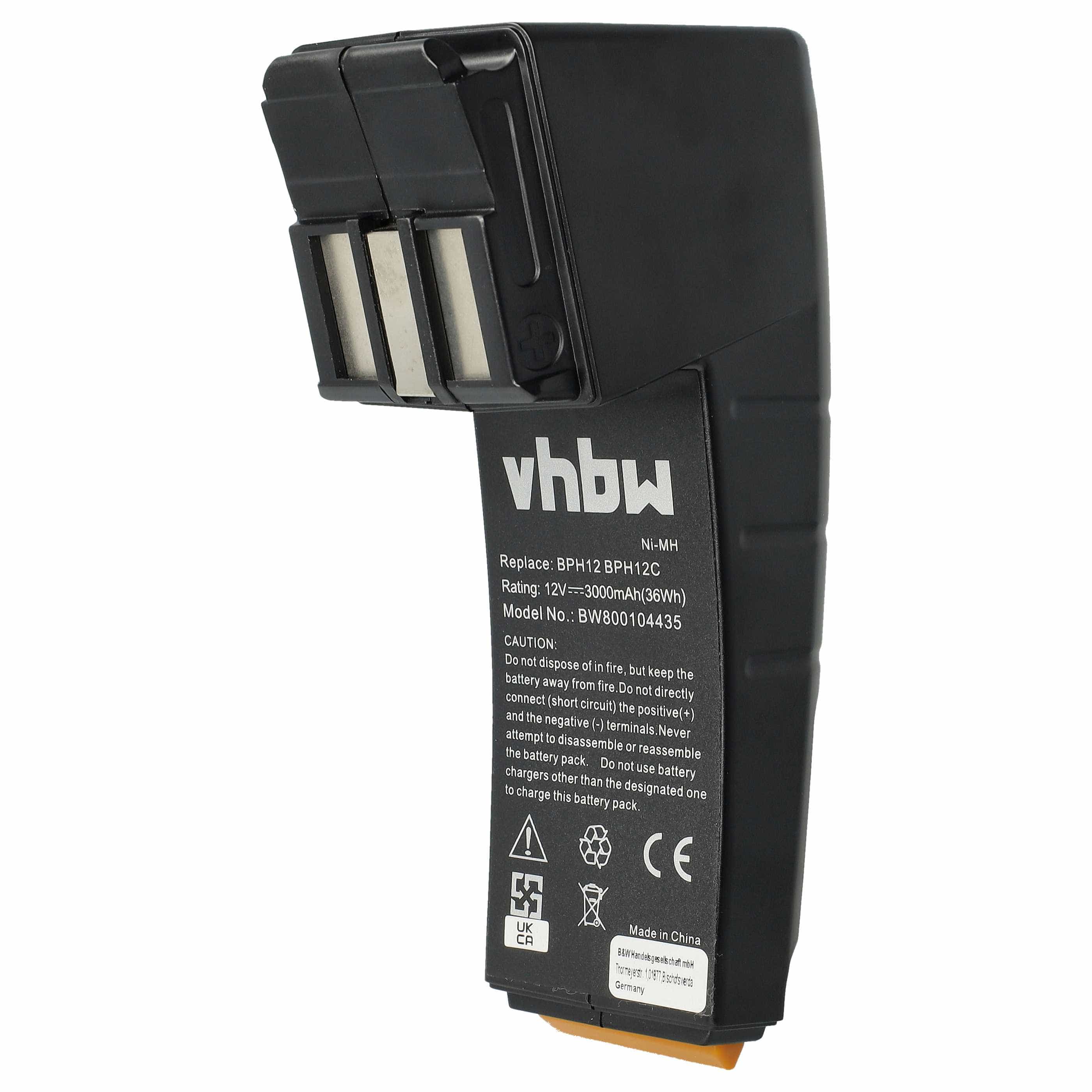 Battery replaces Festo Festool 488438, 486831, 487512, 487701 Electric Power Tool - 3000 mAh, 12 V, NiMH