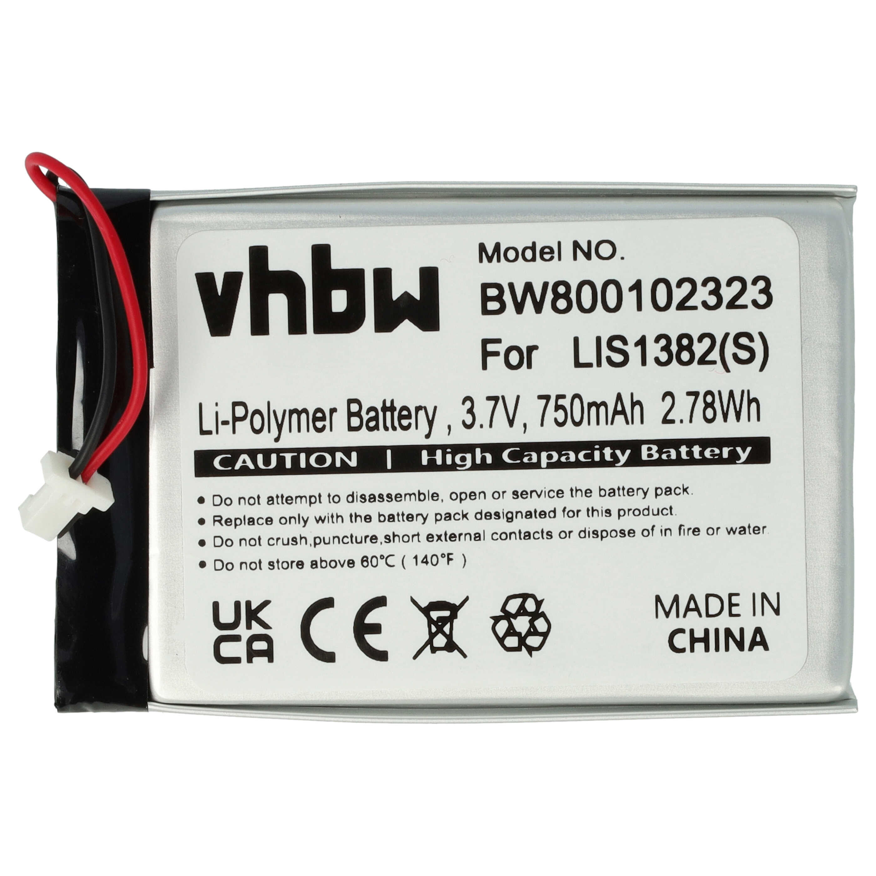 E-Book Battery Replacement for Sony LIS1382(S), 1-756-769-31, 9924A60515, 9702A50844 - 750mAh 3.7V Li-polymer