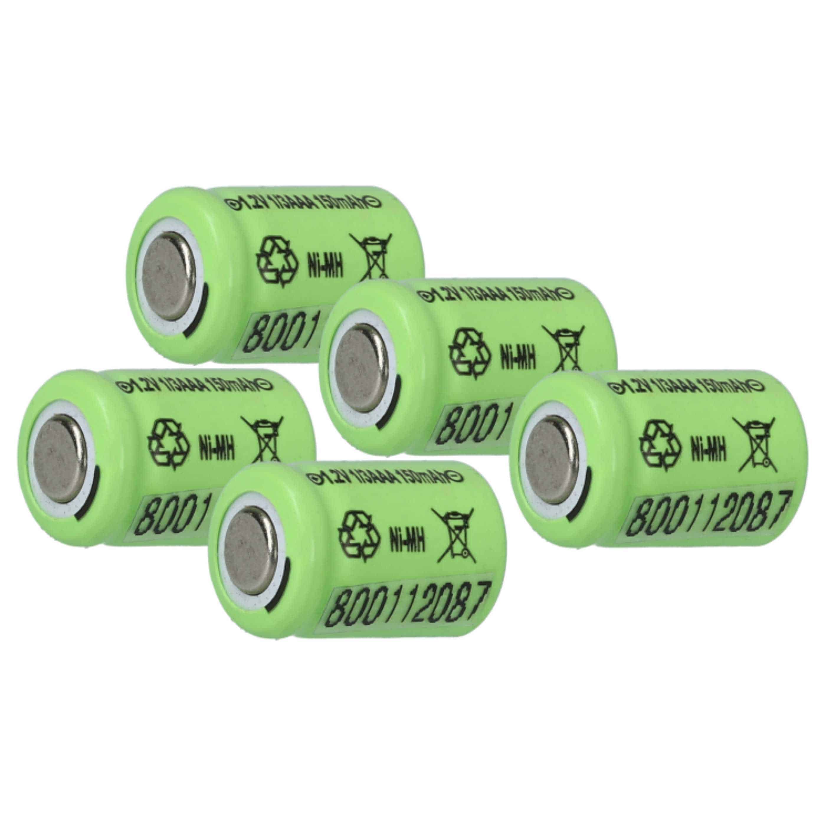 5x Cella per modellini RC sostituisce 1/3AAA - 150mAh 1,2V NiMH