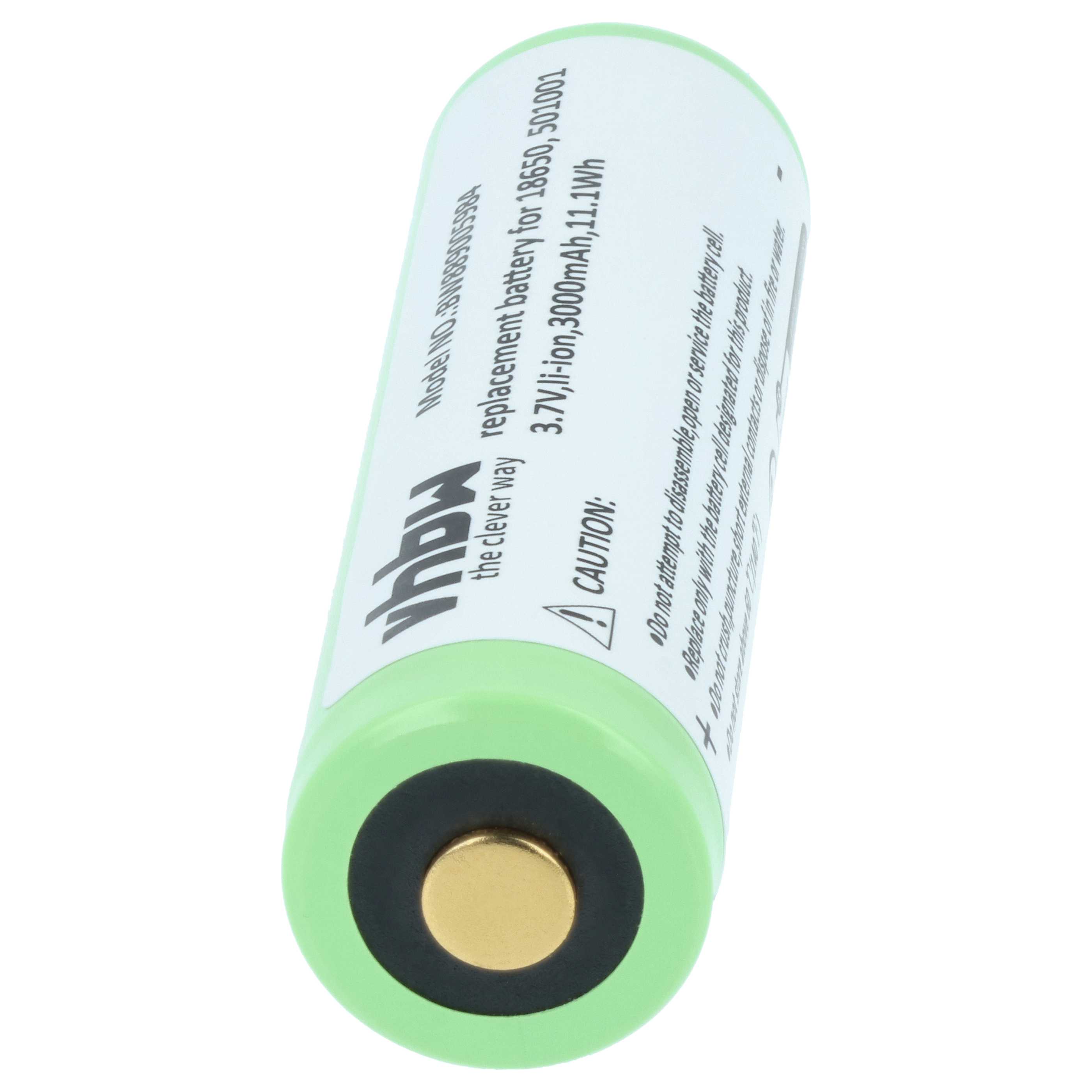 Torch - 3x Battery replaces Ledlenser 501001 - 3 Ah 3.7 V Li-Ion