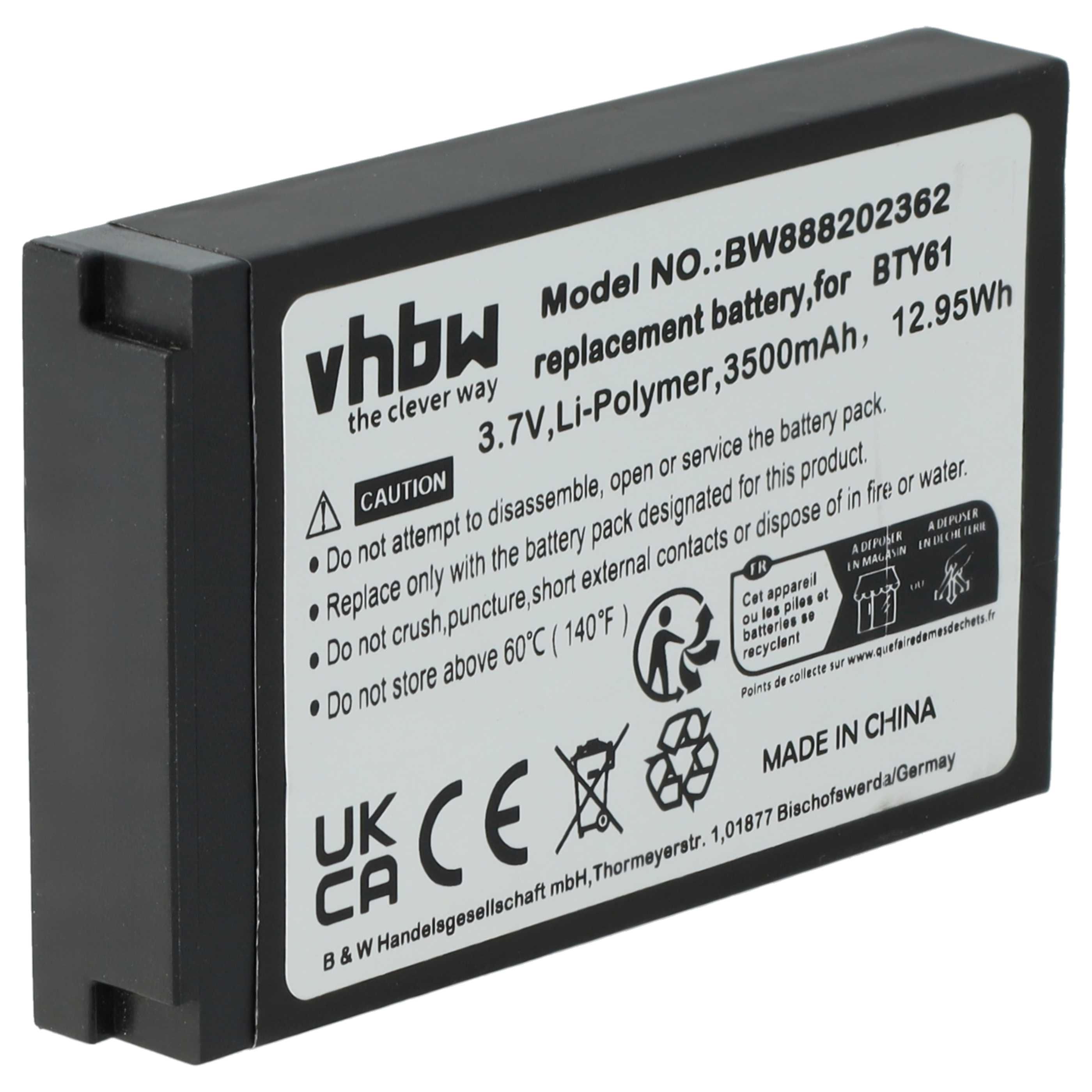 Handheld Computer Battery Replacement for Newland BTY61 - 3800mAh, 3.7V