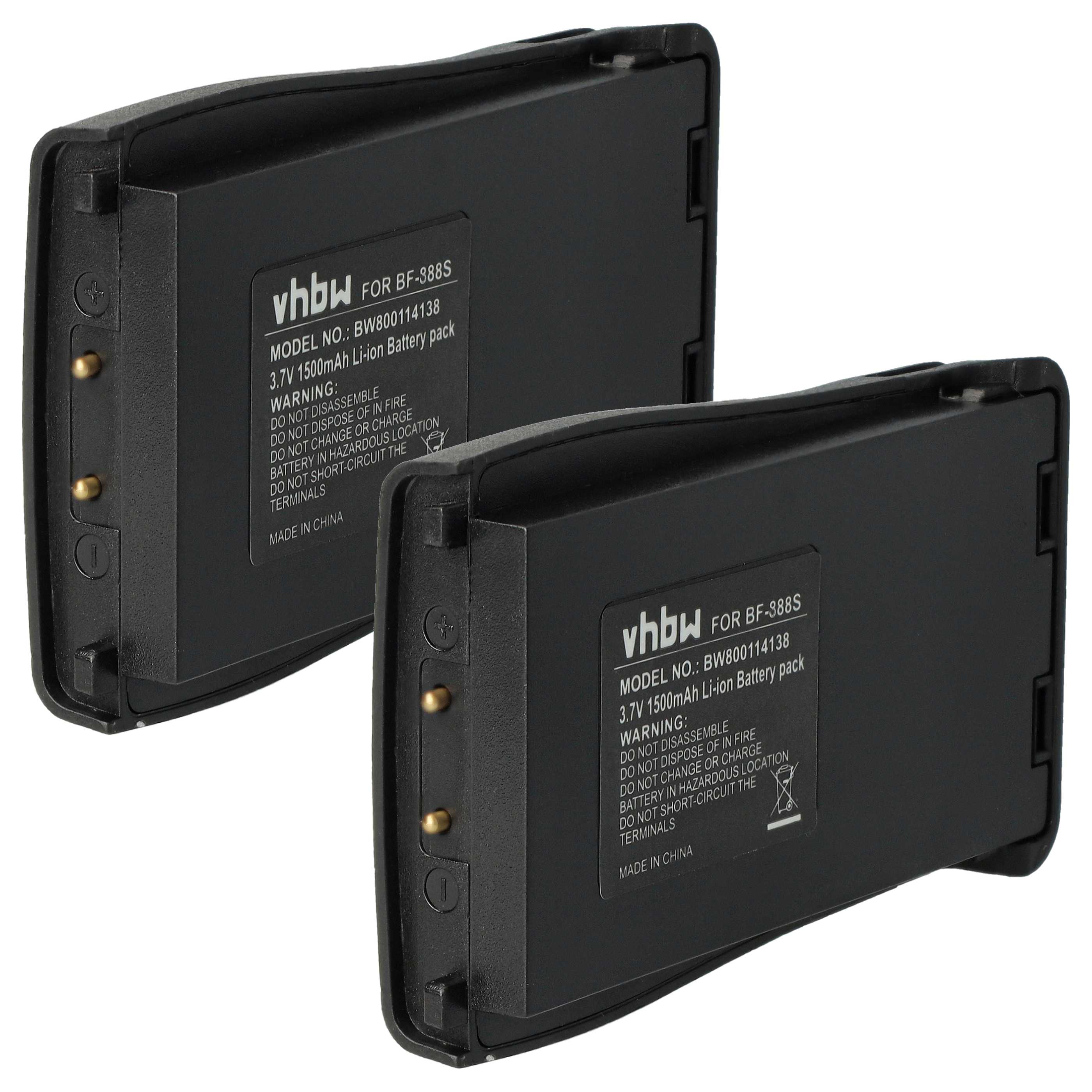 Radio 2x Battery replaces Baofeng BL-1 - 1500 mAh 3.7 V Li-Ion