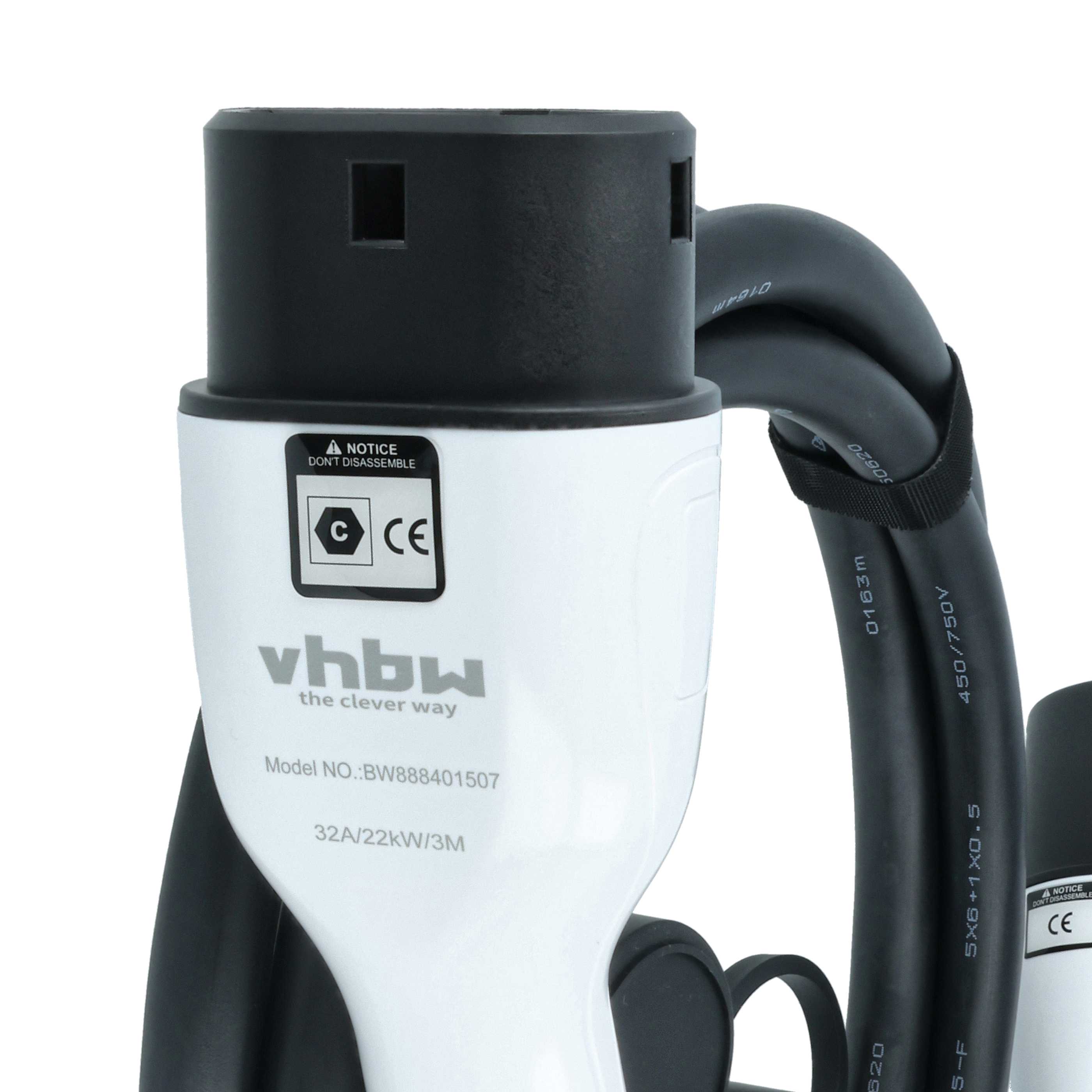 E-Auto Ladekabel Typ 2 zu Typ 2 - 32 A 3-phasig, 22 kW Mode 3, 3 m