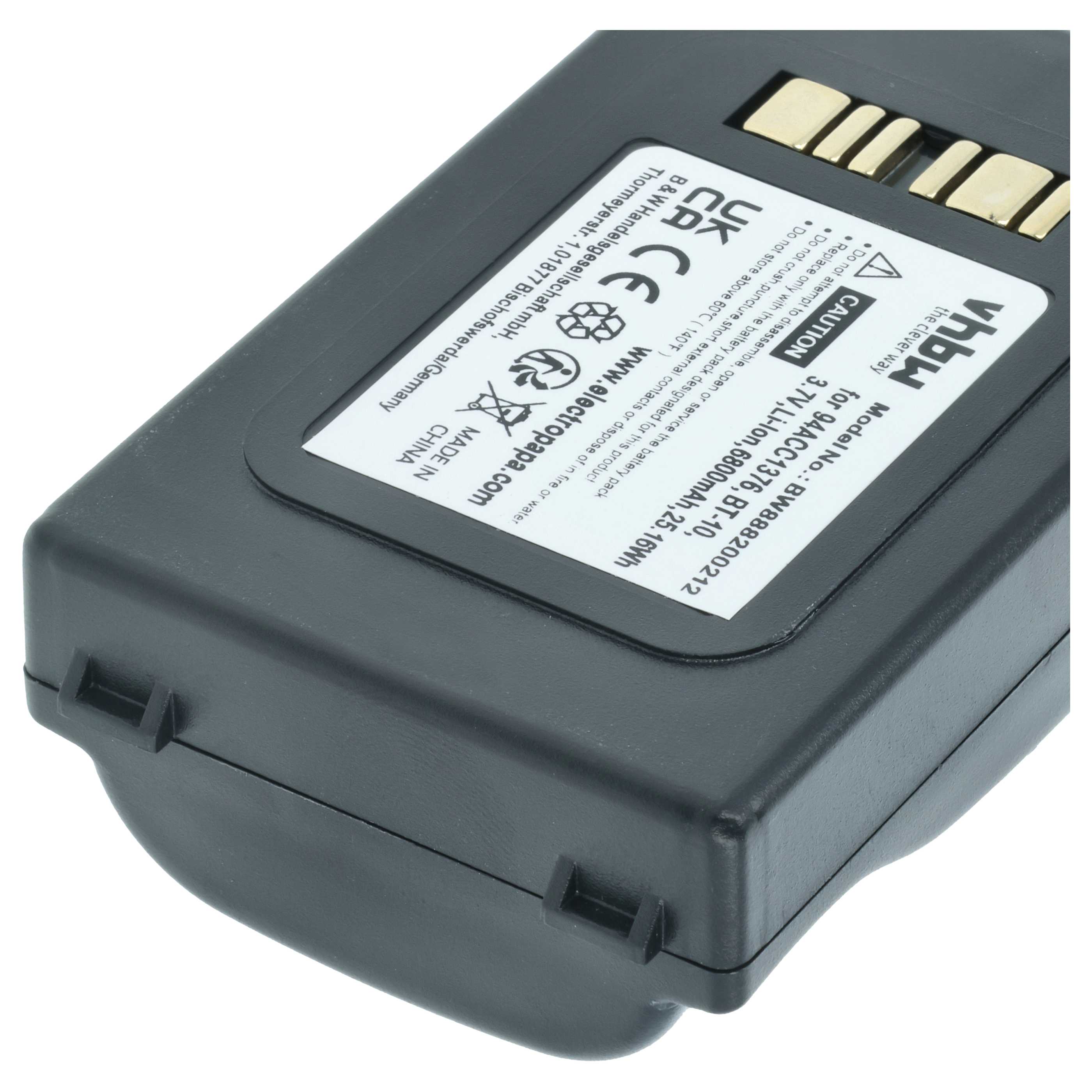 2x Batteries remplace Datalogic 94ACC0112, 94ACC1376 pour scanner de code-barre Datalogic - 6800mAh 3,7V