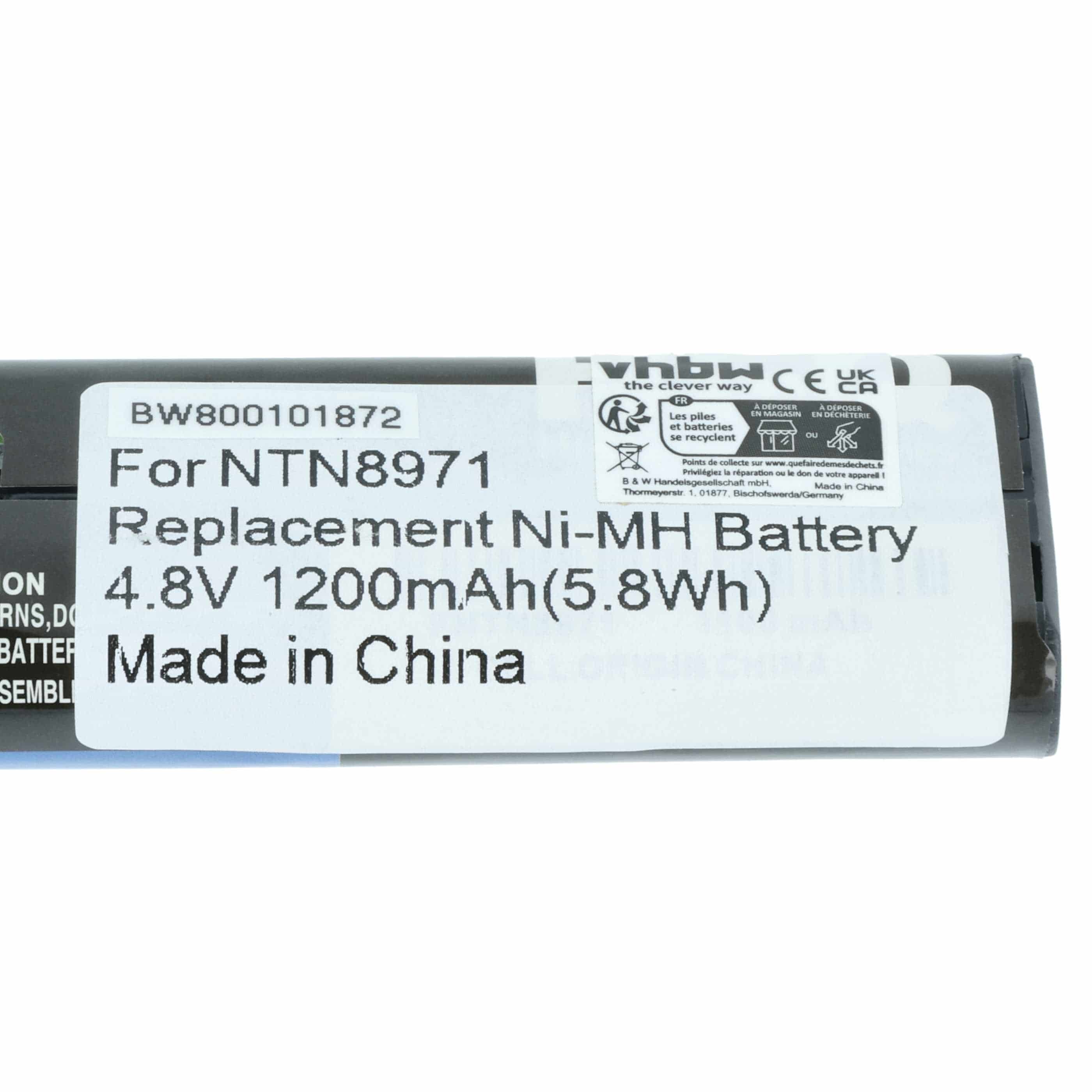 Radio 2x Battery replaces Motorola NNTN4190, NTN8657, NTN8970A, NNTN4190A, NNTN4190AR - 1200 mAh 4.8 V NiMH