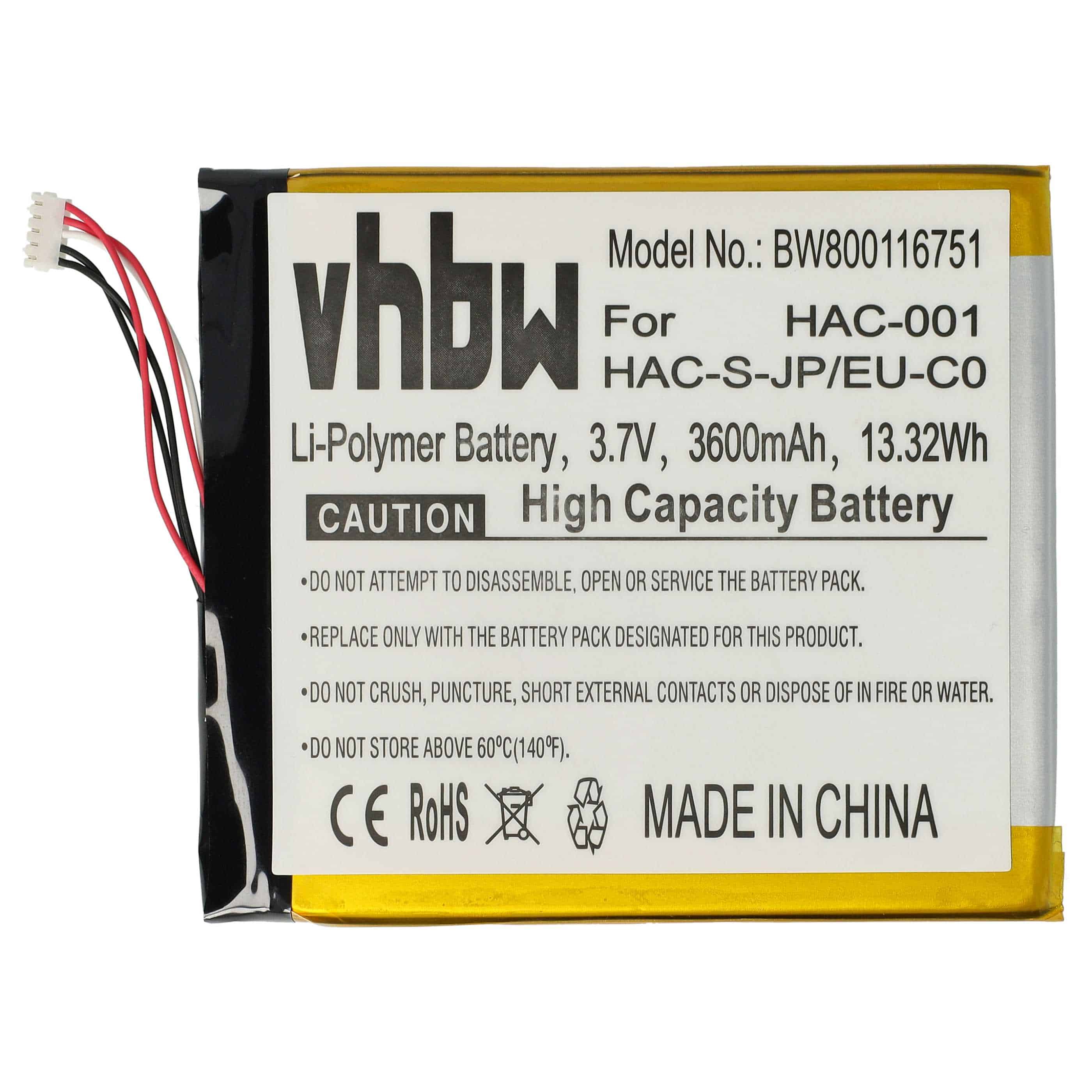  Games Console replaces Nintendo HAC-A-BPHAT-C0, HAC-003 for Nintendo - 3600mAh, 3.7V