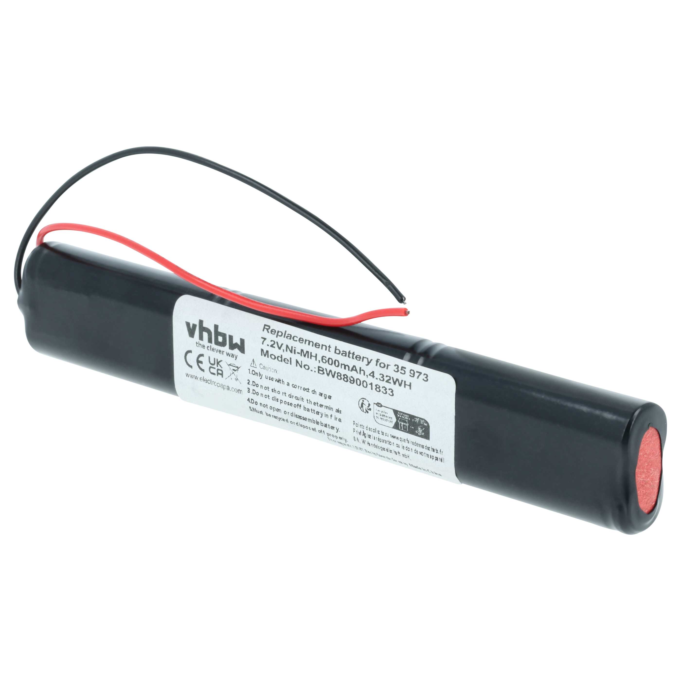 2x Batteria sostituisce Telenot 35 973 per sistema d'allarme - 600mAh 7,2V NiMH