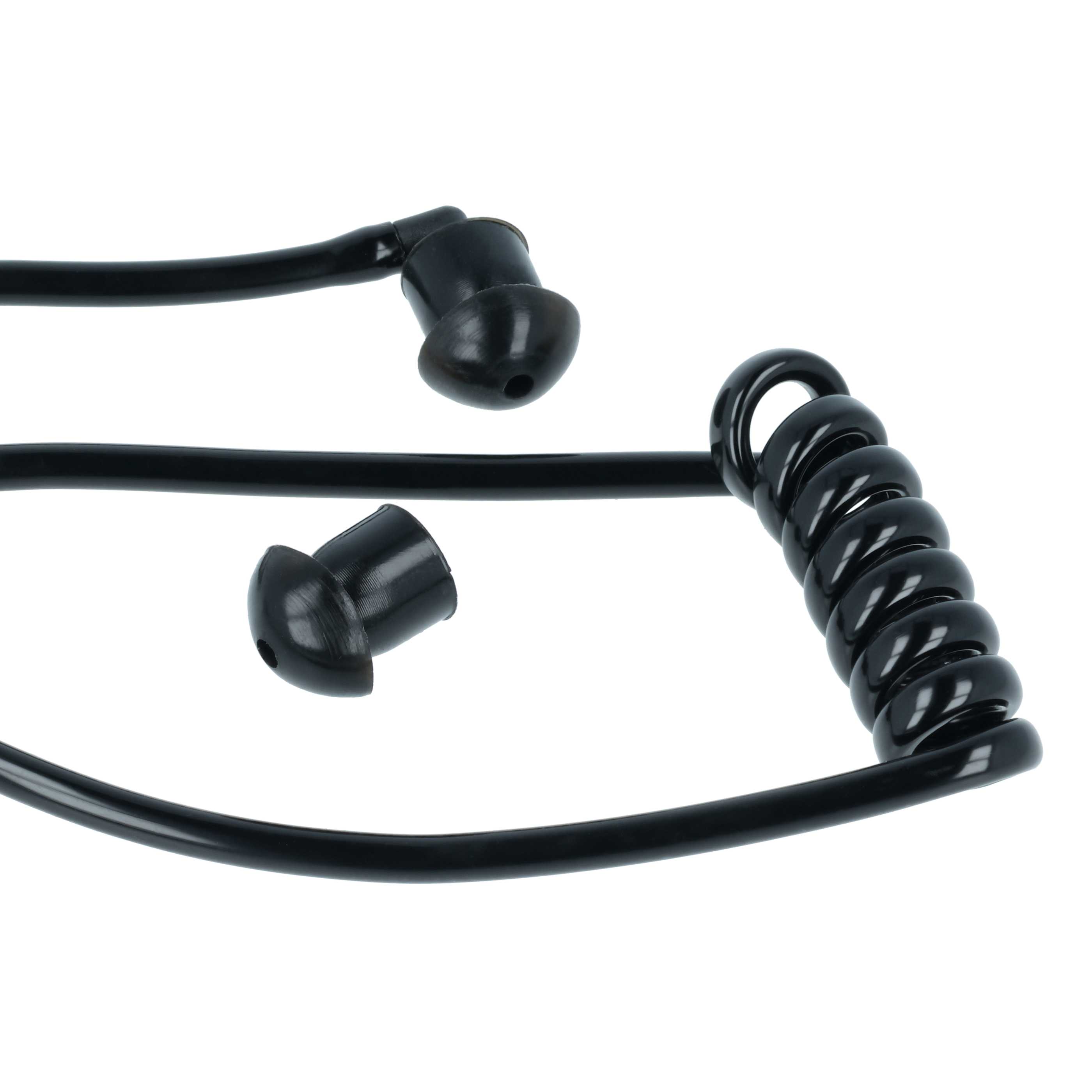 Sound Tube suitable for Headset - Incl. 2x ear plug, Black, Transparent