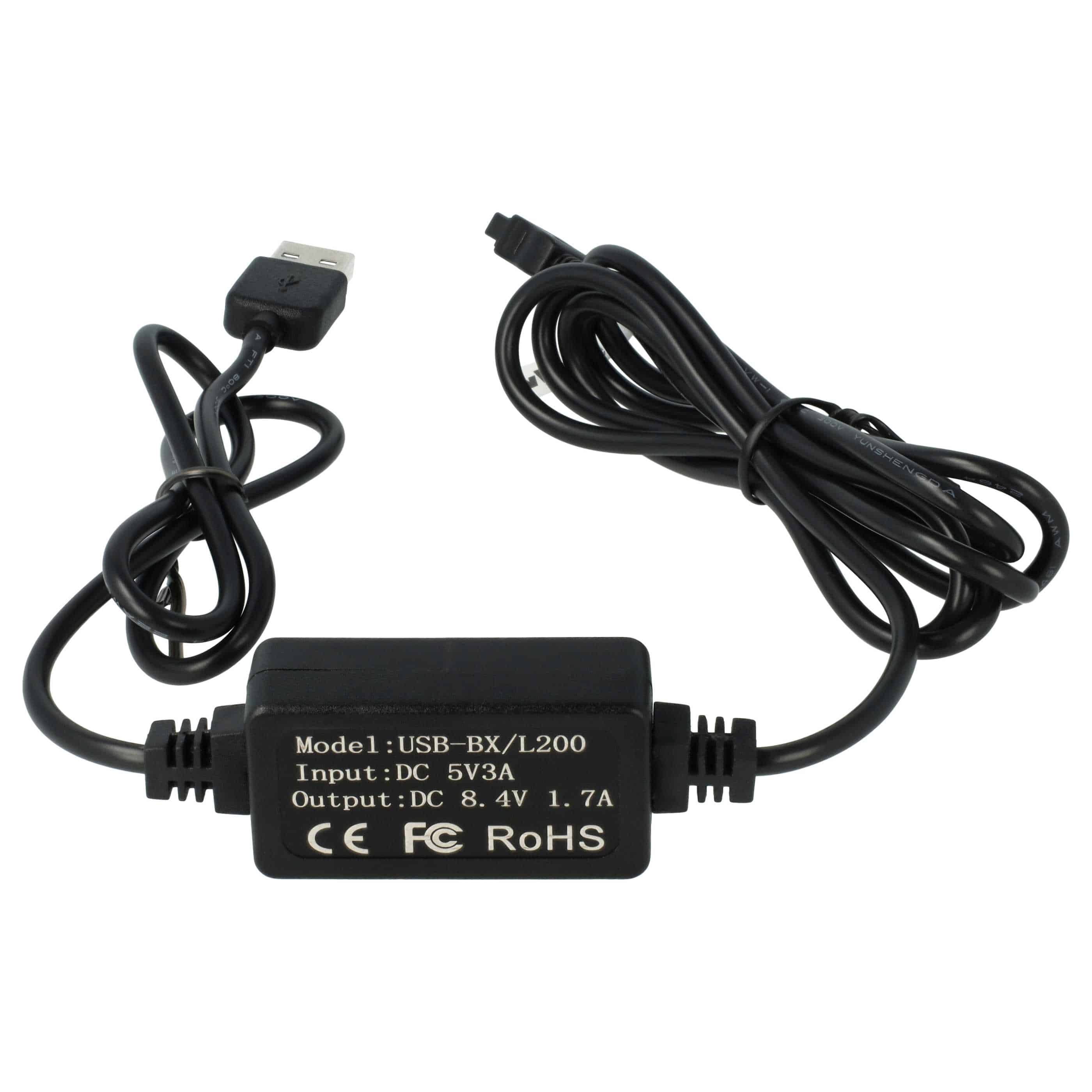 USB Ladekabel als Ersatz für Sony AC-L200, AC-L200B AC-L200C für Sony Kamera, Videokamera, Camcorder - 170 cm