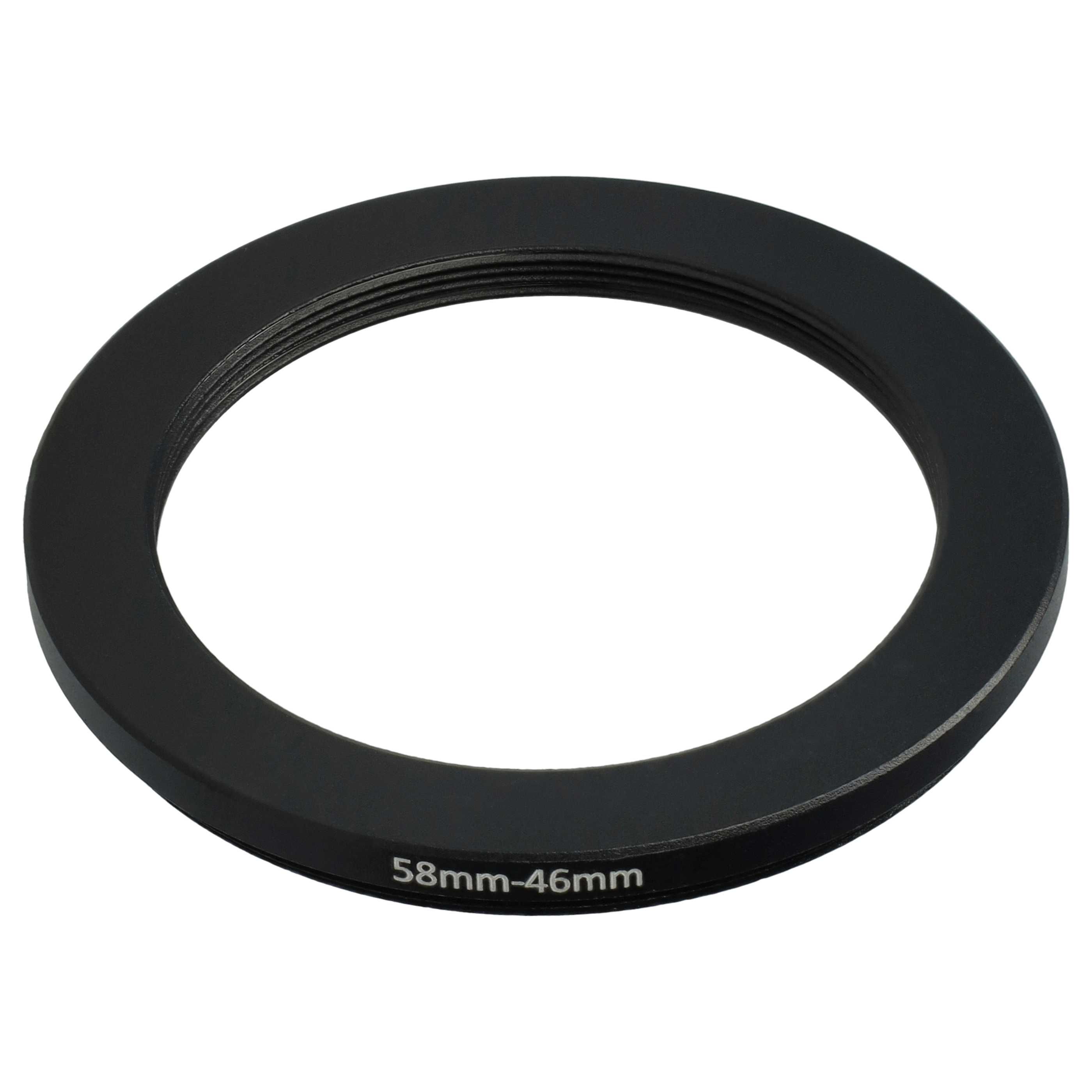 Step-Down-Ring Adapter von 58 mm auf 46 mm passend für Kamera Objektiv - Filteradapter, Metall, schwarz