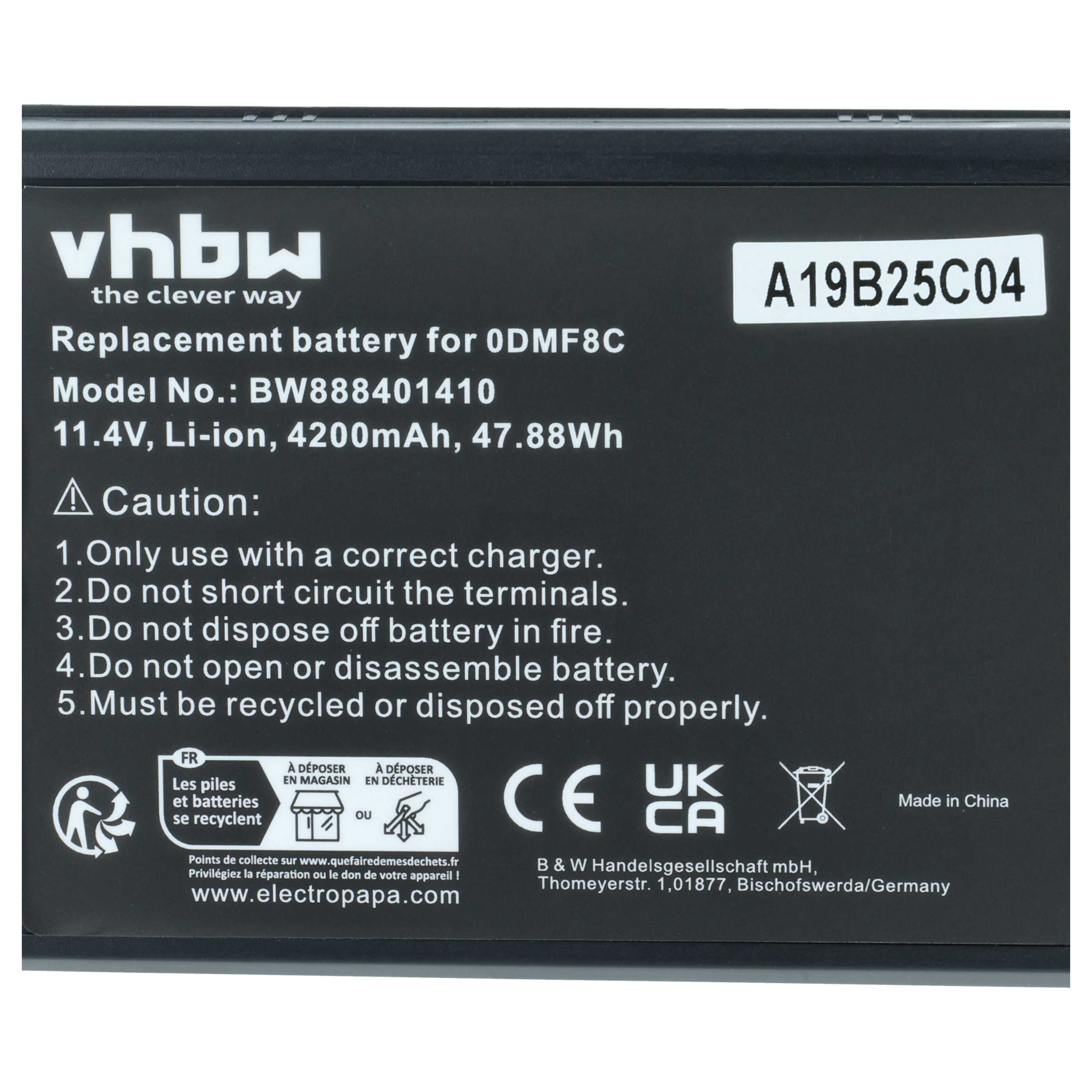 Akumulator do laptopa zamiennik Dell P86G001, P85G, P85G001, 7WNW1, DMF8C, 0DMF8C - 4200 mAh 11,4 V Li-Ion
