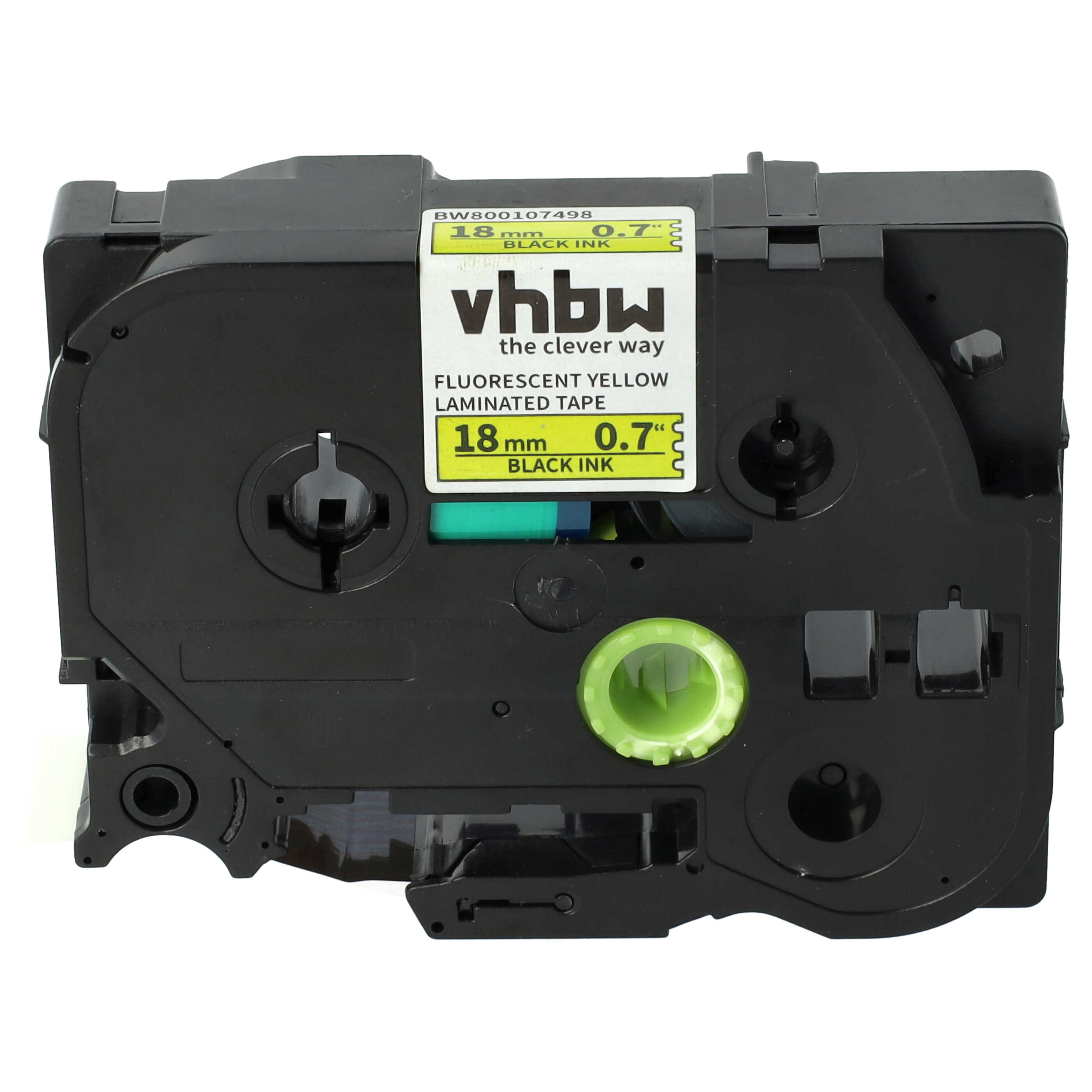 Label Tape as Replacement for Brother TZE-241, TZ-241 - 18 mm Black to Neon-Yellow
