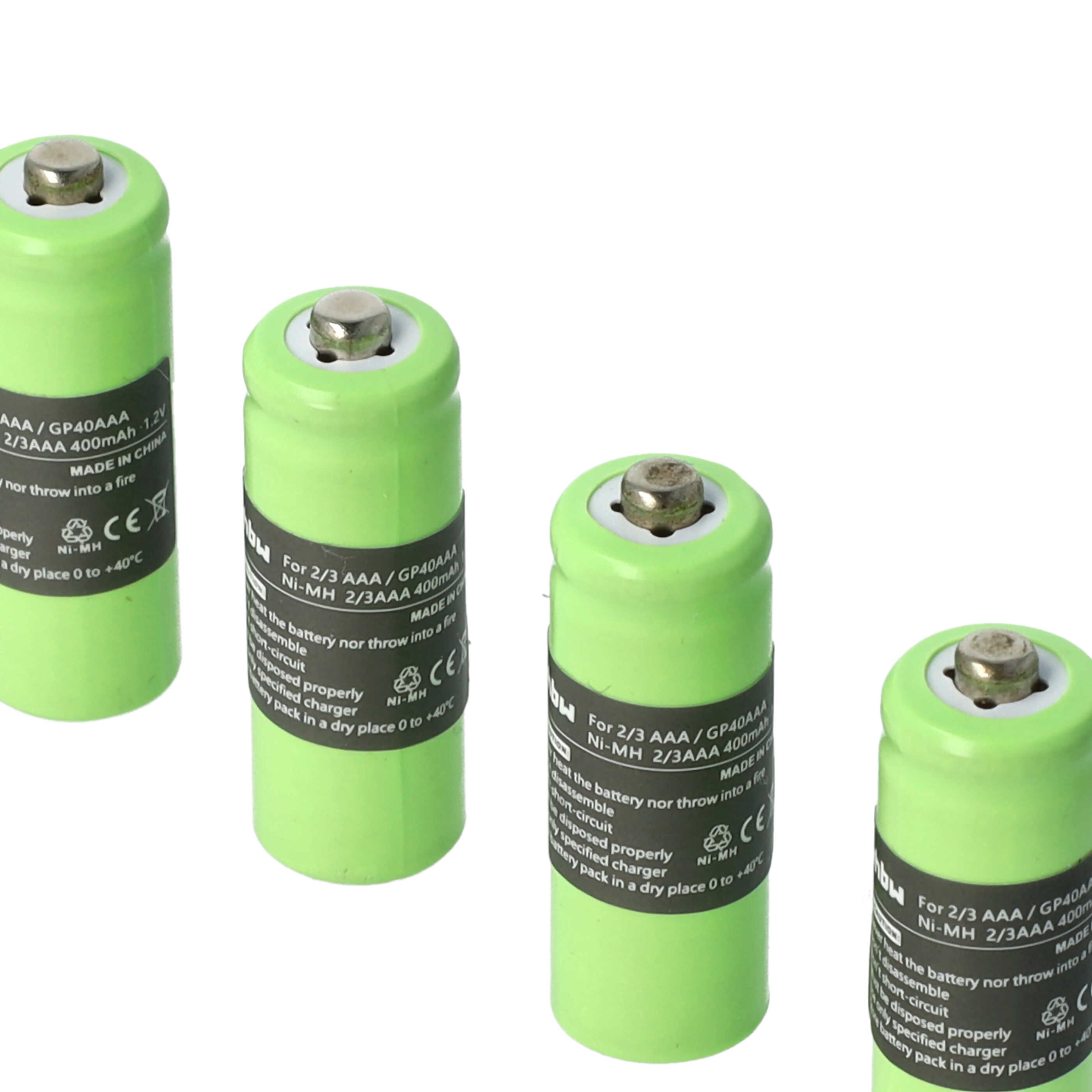 Landline Phone Battery (4 Units) Replacement for Hagenuk GP40AAAMC, GP40AAAM, GP40AAA - 400mAh 1.2V NiMH