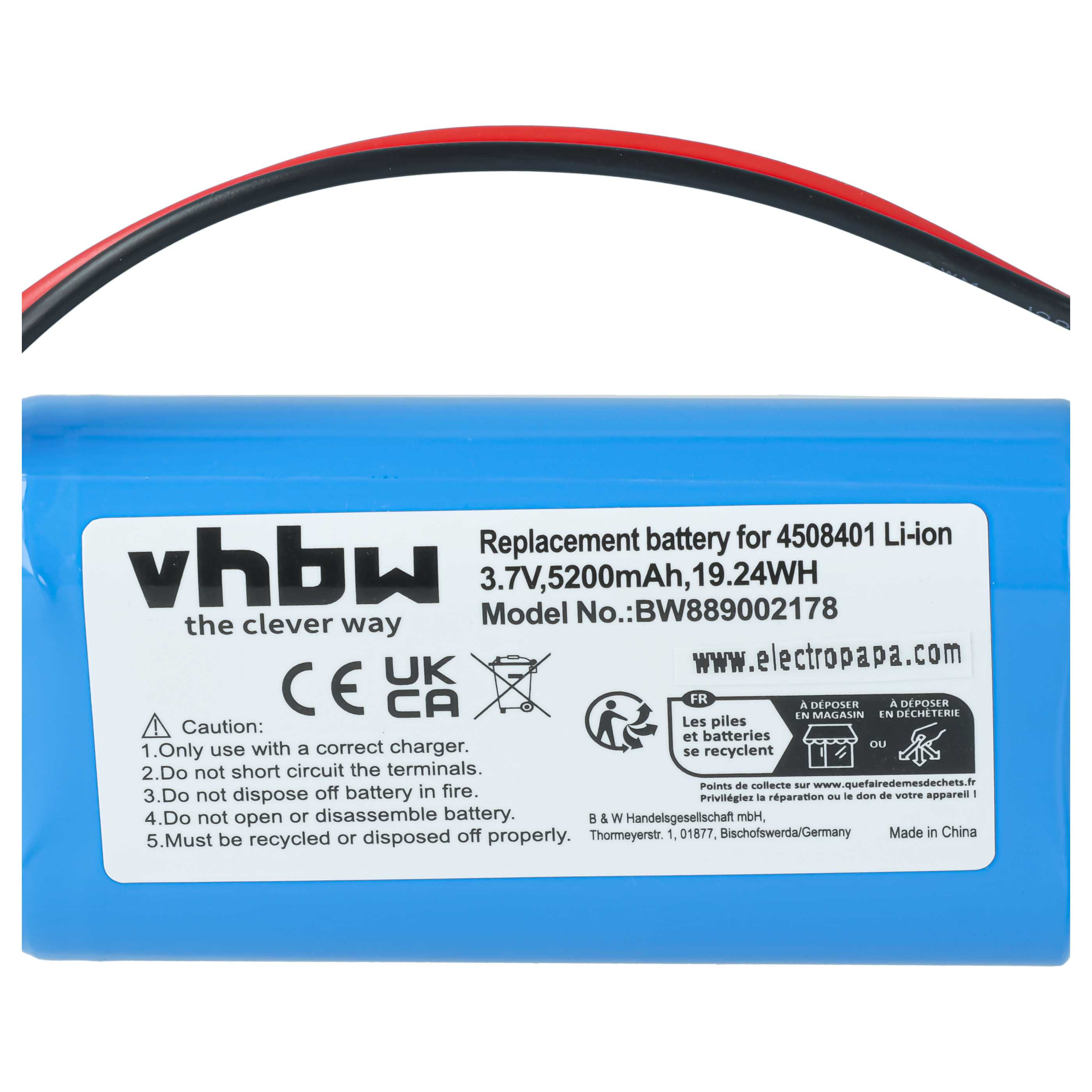 2x Batería para (5200 mAh, 3,7 V, Li-Ion)