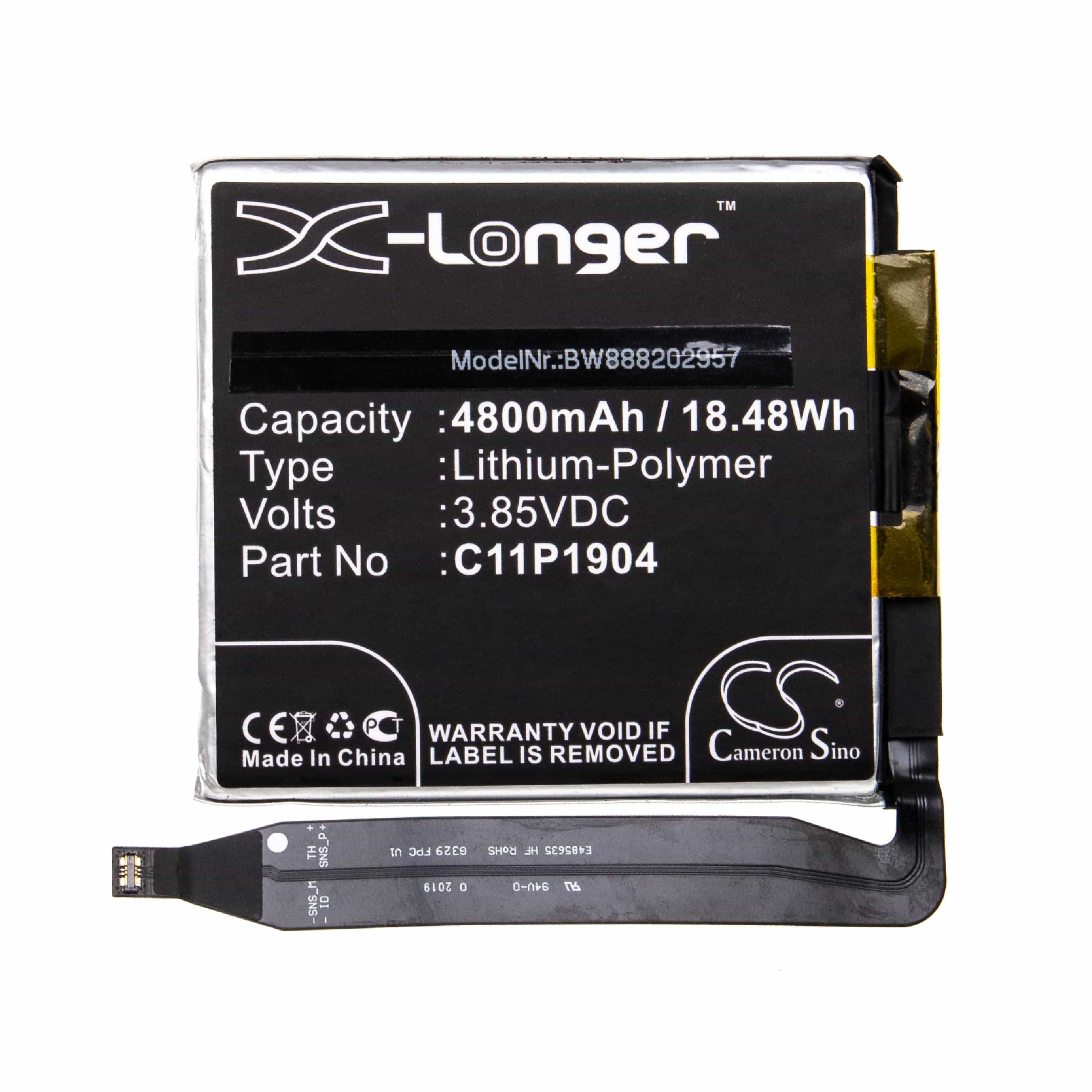 Mobile Phone Battery Replacement for Asus 0B200-03740200, C11P1904 - 4800mAh 3.85V Li-polymer