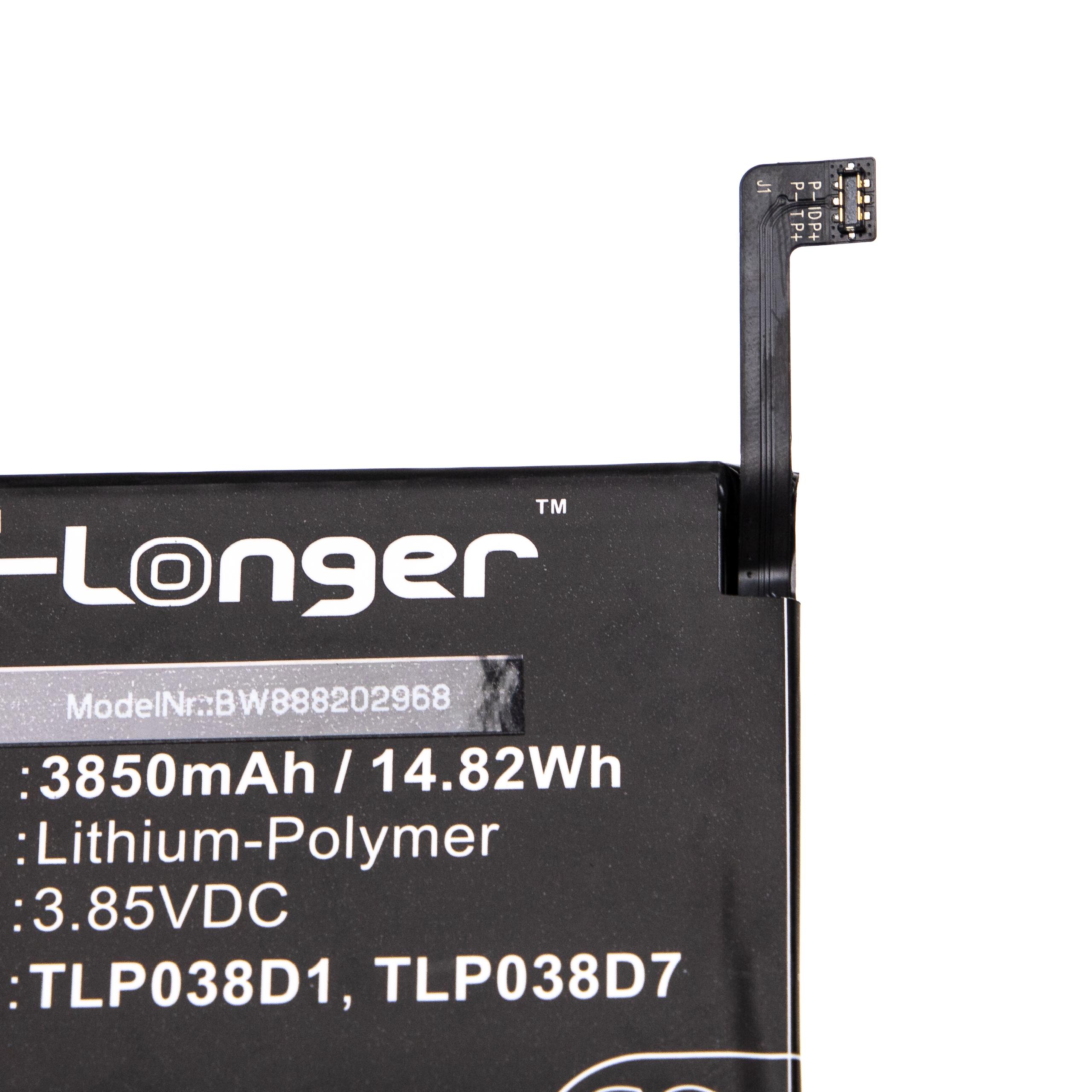 Batterie remplace T-Mobile / Alcatel TLP038D1, TLP038D7 pour téléphone portable - 3850mAh, 3,85V, Li-polymère