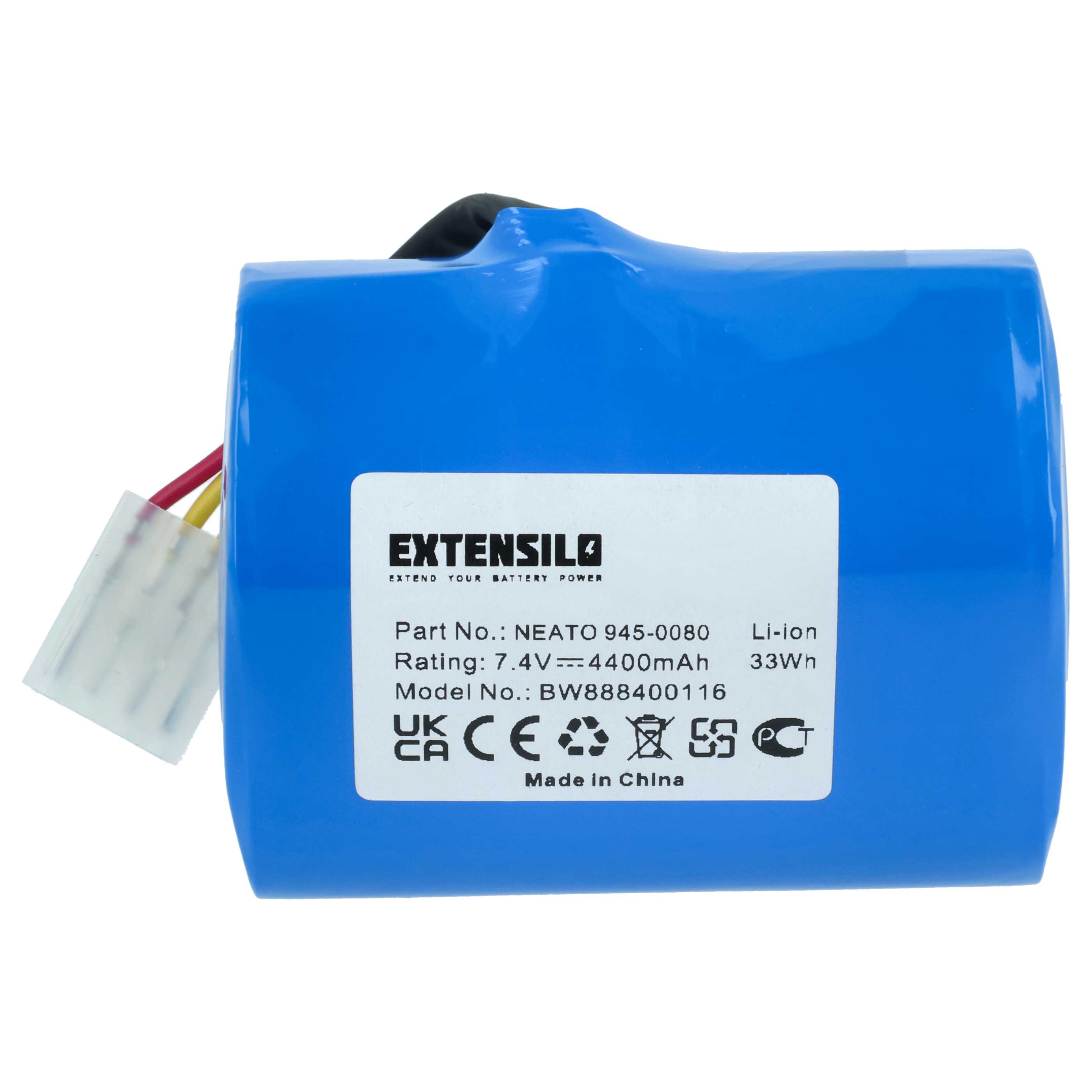 2x batería recargable reemplaza Neato 945-0006, 205-0001, 945-0005 para aspiradora - 4400 mAh 7,4 V Li-Ion