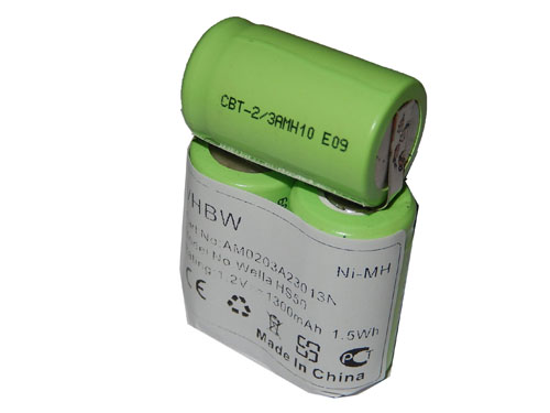 Batería reemplaza N-500AC 2/3A para afeitadora Wella - 1300 mAh 1,2 V NiMH