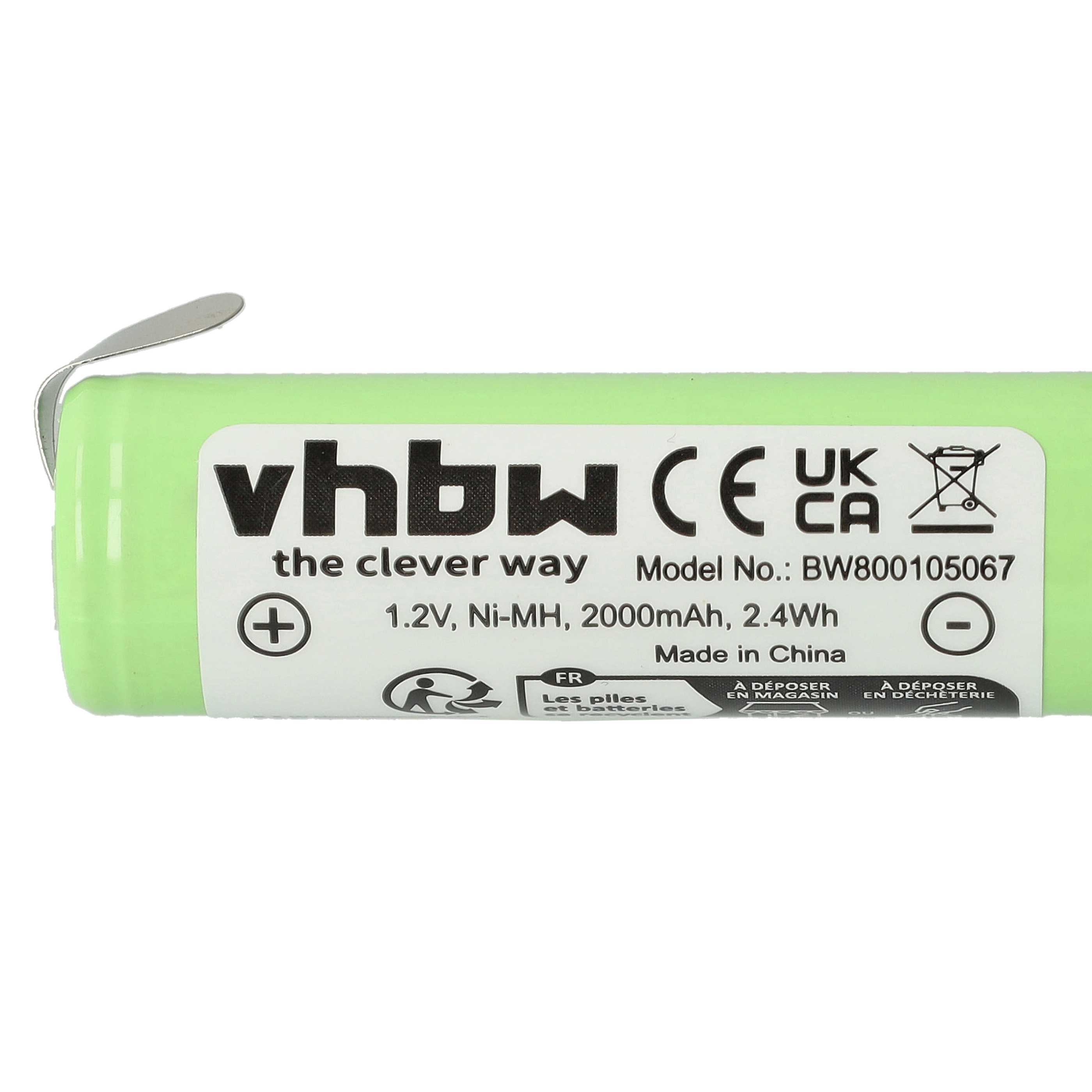 Electric Razor Battery Replacement for Philips 422203613480, 138-10584 - 2000 mAh 1.2 V NiMH