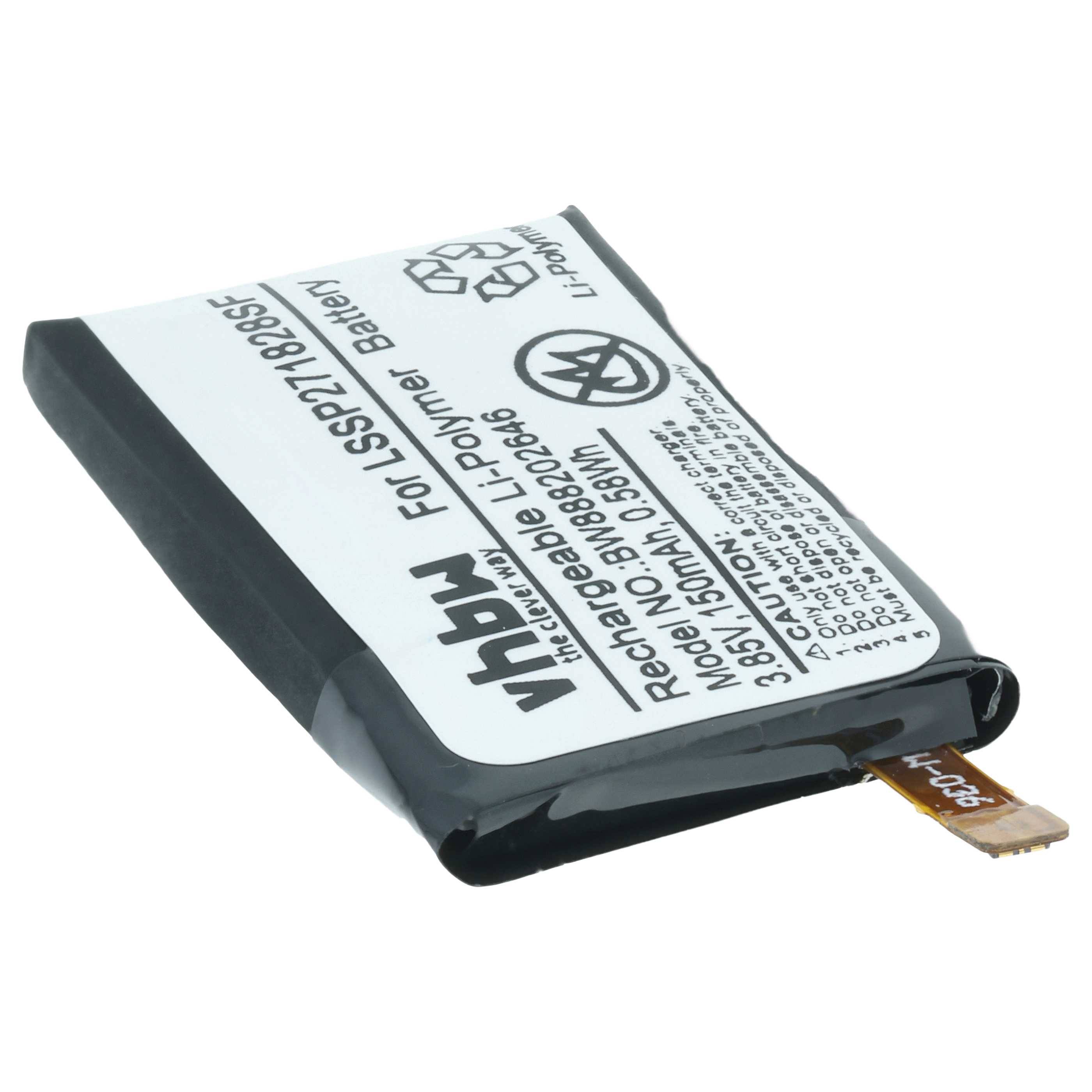 Smartwatch Battery replaces Fitbit R-41021555, 261827 - 150 mAh 3.85 V Li-polymer