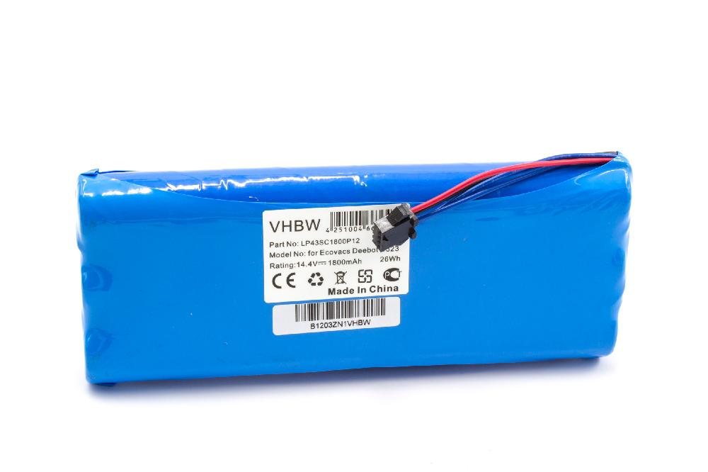 Battery Replacement for Ecovacs LP43SC1800P12 for - 1800mAh, 14.4V, NiMH