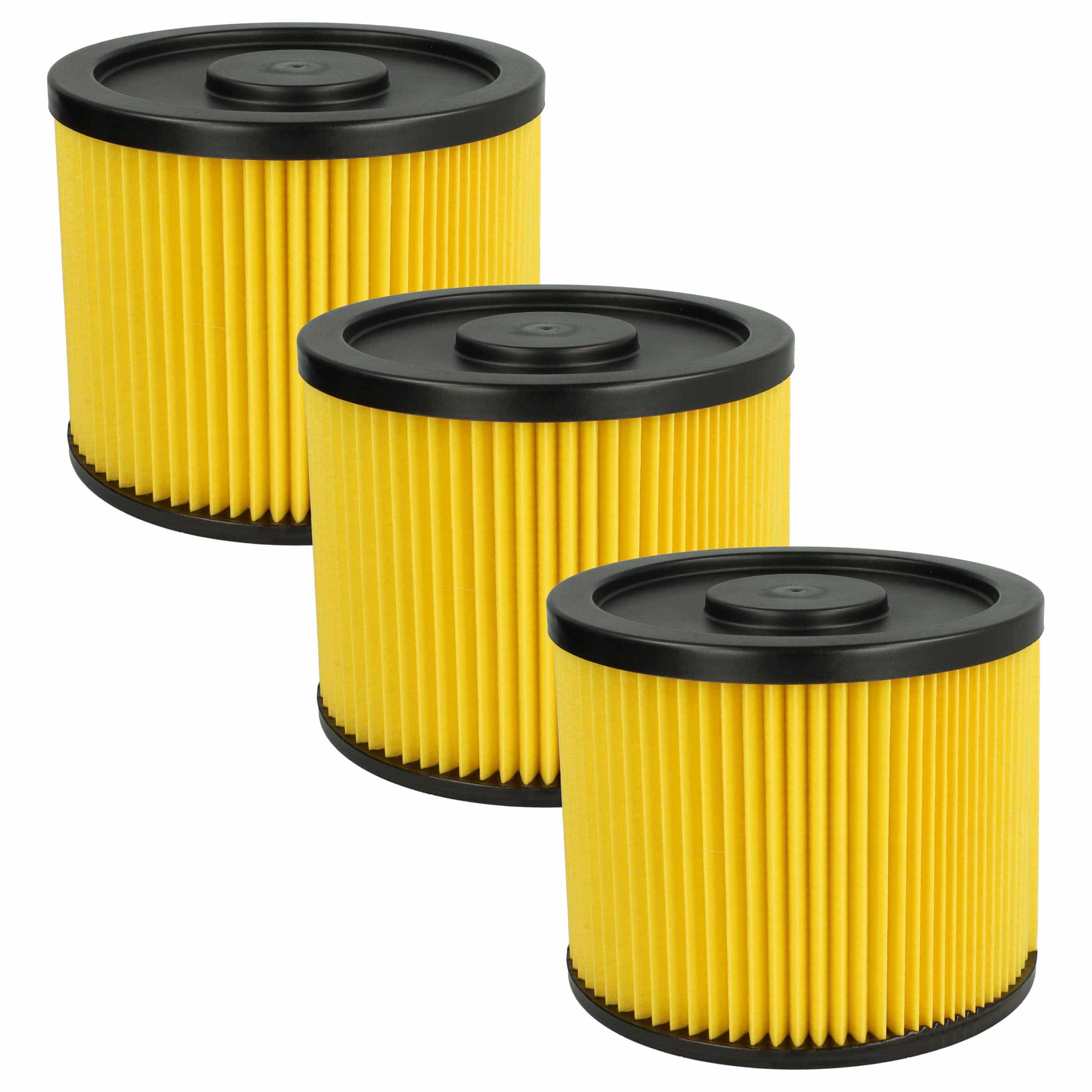 3x Filtercartridge filter replaces Einhell 23.511.10, 2351110 for Basic Vacuum Cleaner, yellow
