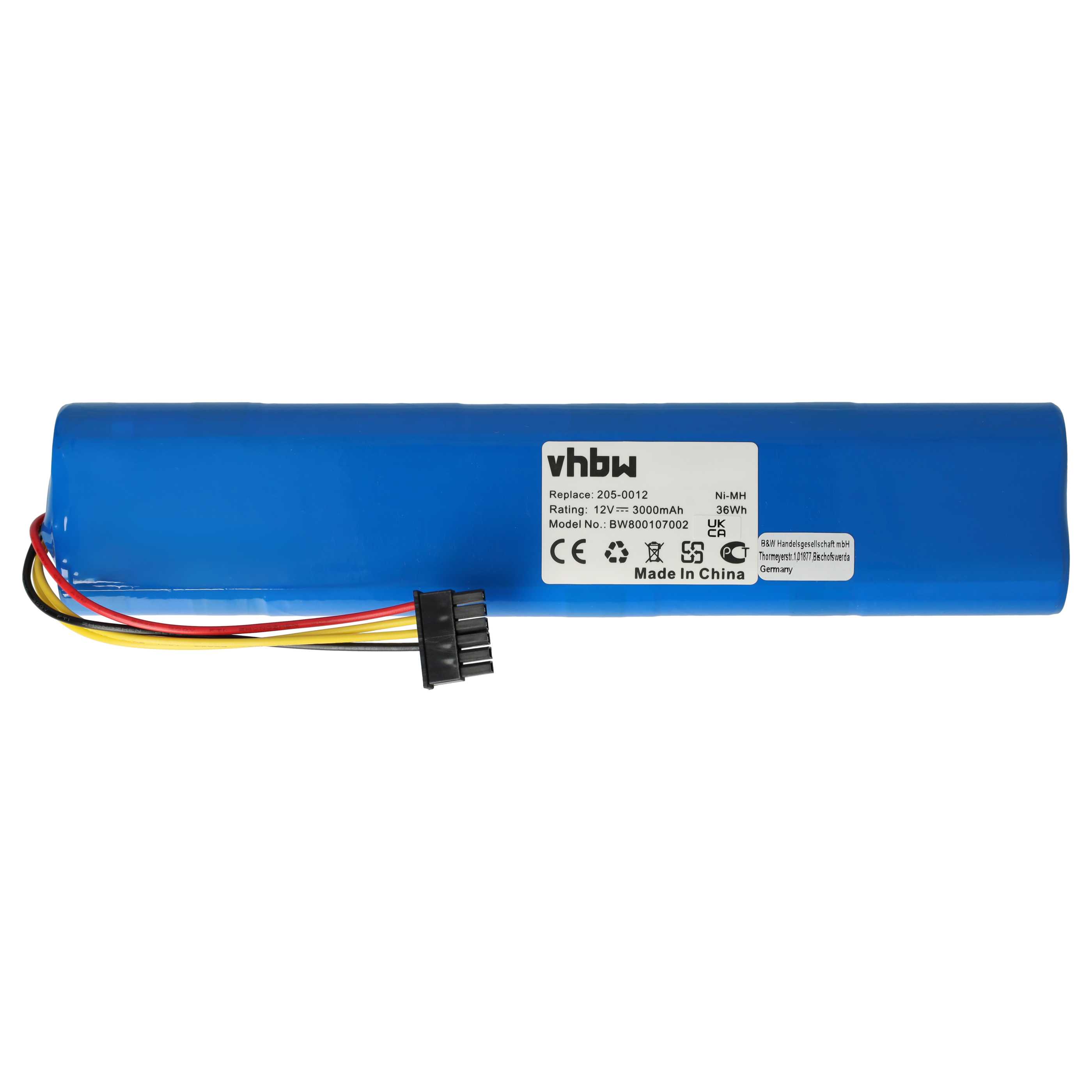 Battery replaces Neato 205-0012, 945-0179, 945-0129, 945-0177, EBVB-141, 945-0123 for Neato 3000mAh, 12V, NiMH