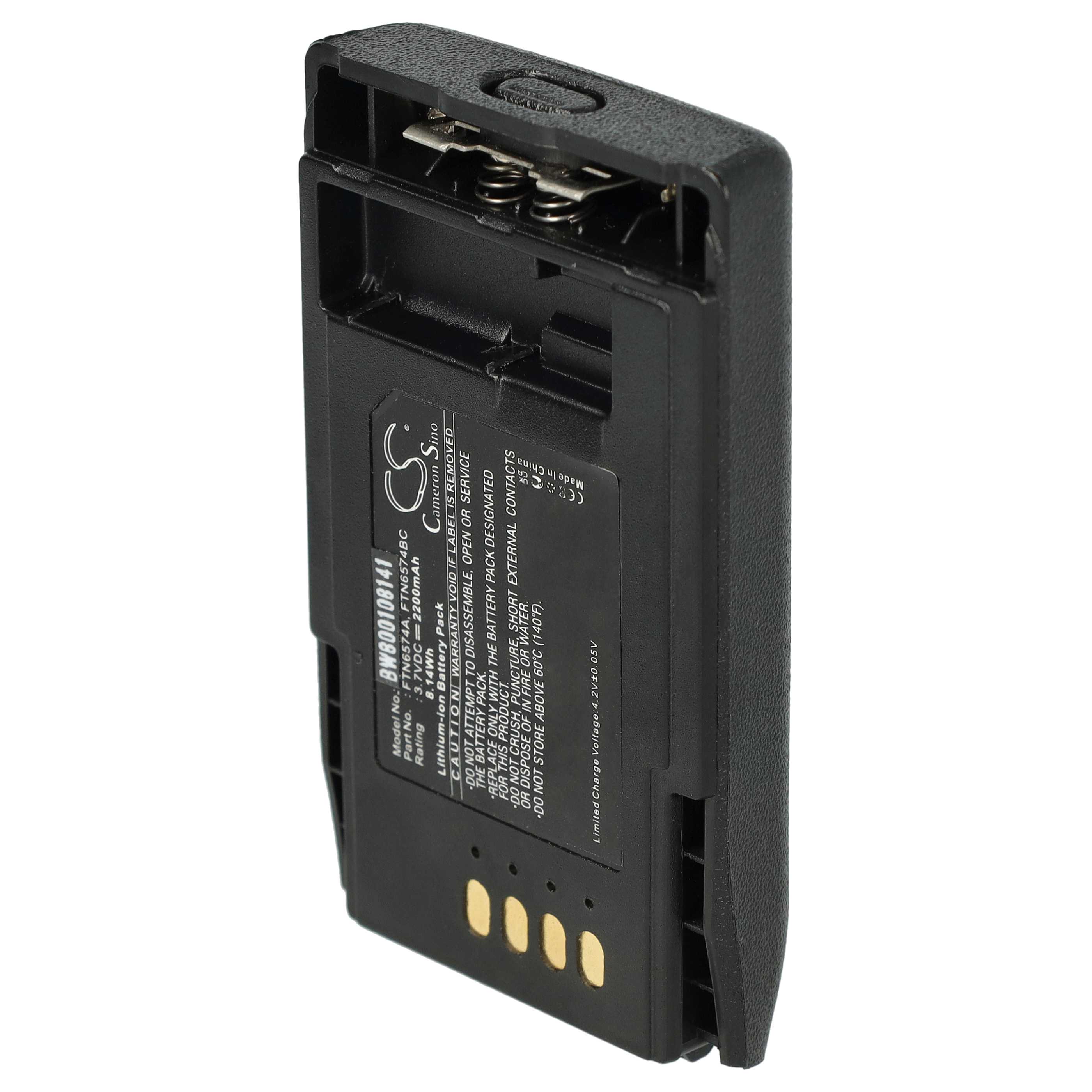 Radio 2x Battery replaces Motorola AP-6574, PMNN4351, FTN6574BC, FTN6574A, FTN6574 - 2200 mAh 3.7 V Li-Ion