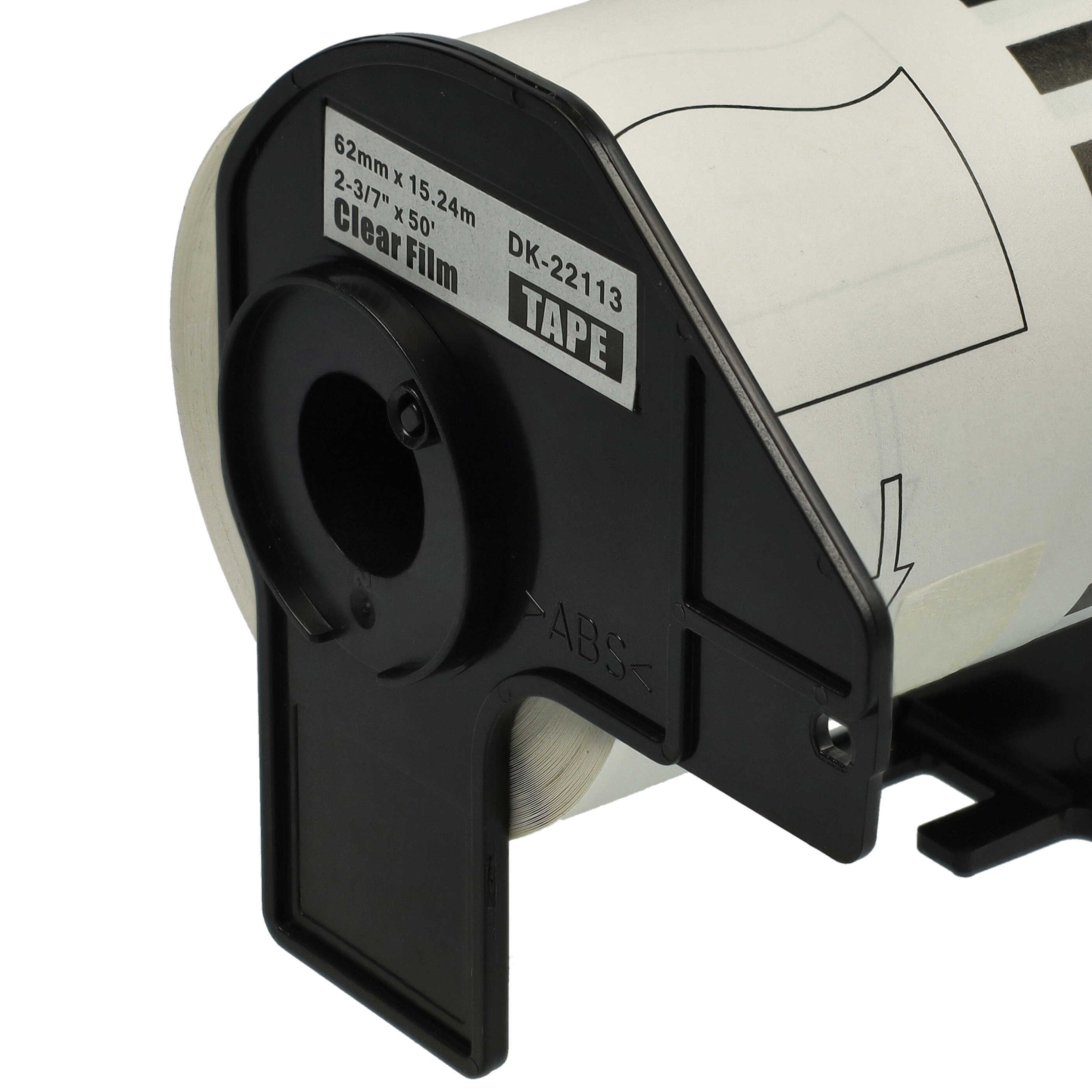 Label Roll replaces Brother DK-22113 Labeller - Self-Adhesive 62 mm x 15.24 m + Holder