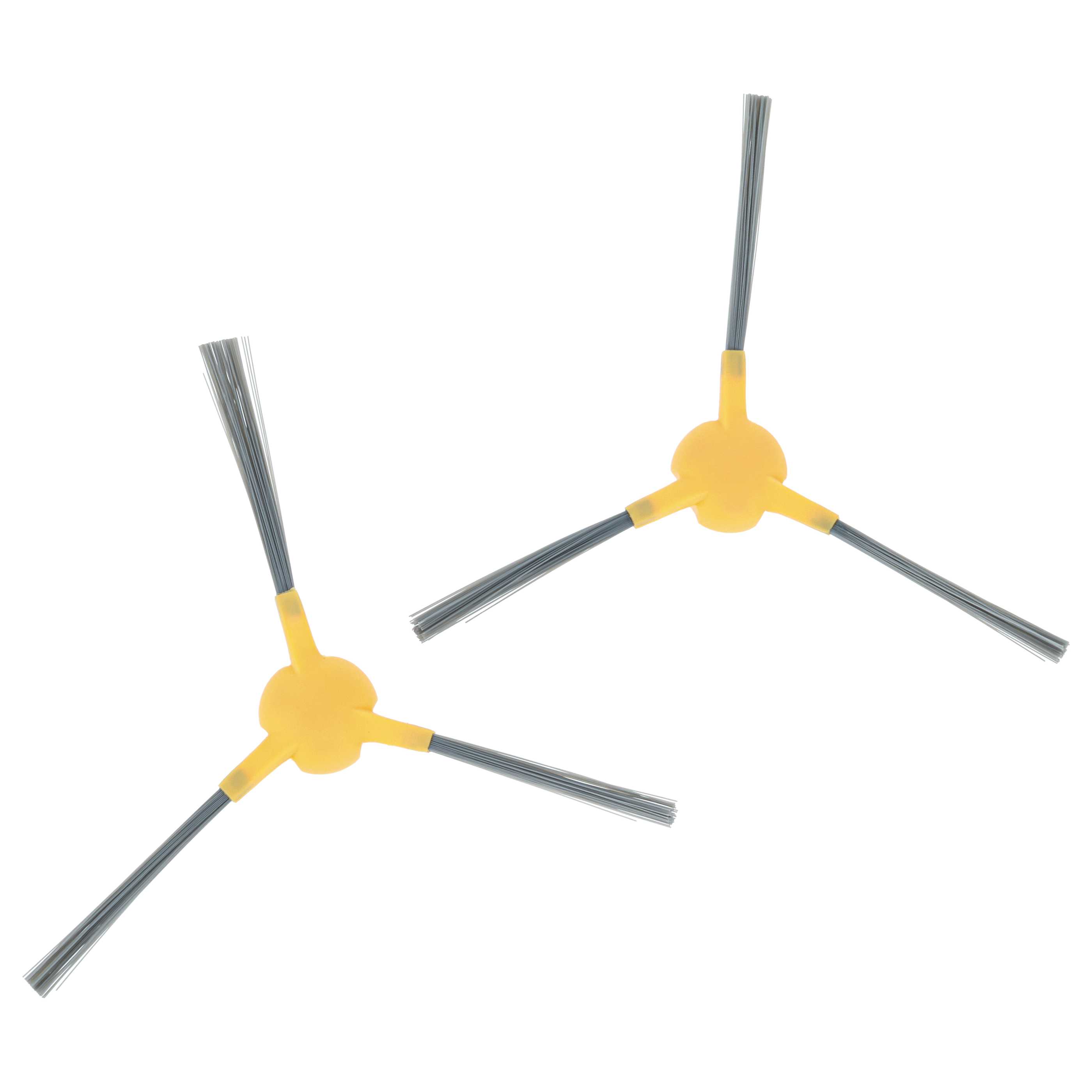 2x Side Brush replaces Ecovacs D-S374 for Ecovacs Robot Vacuum Cleaner - 3-armed, grey, yellow