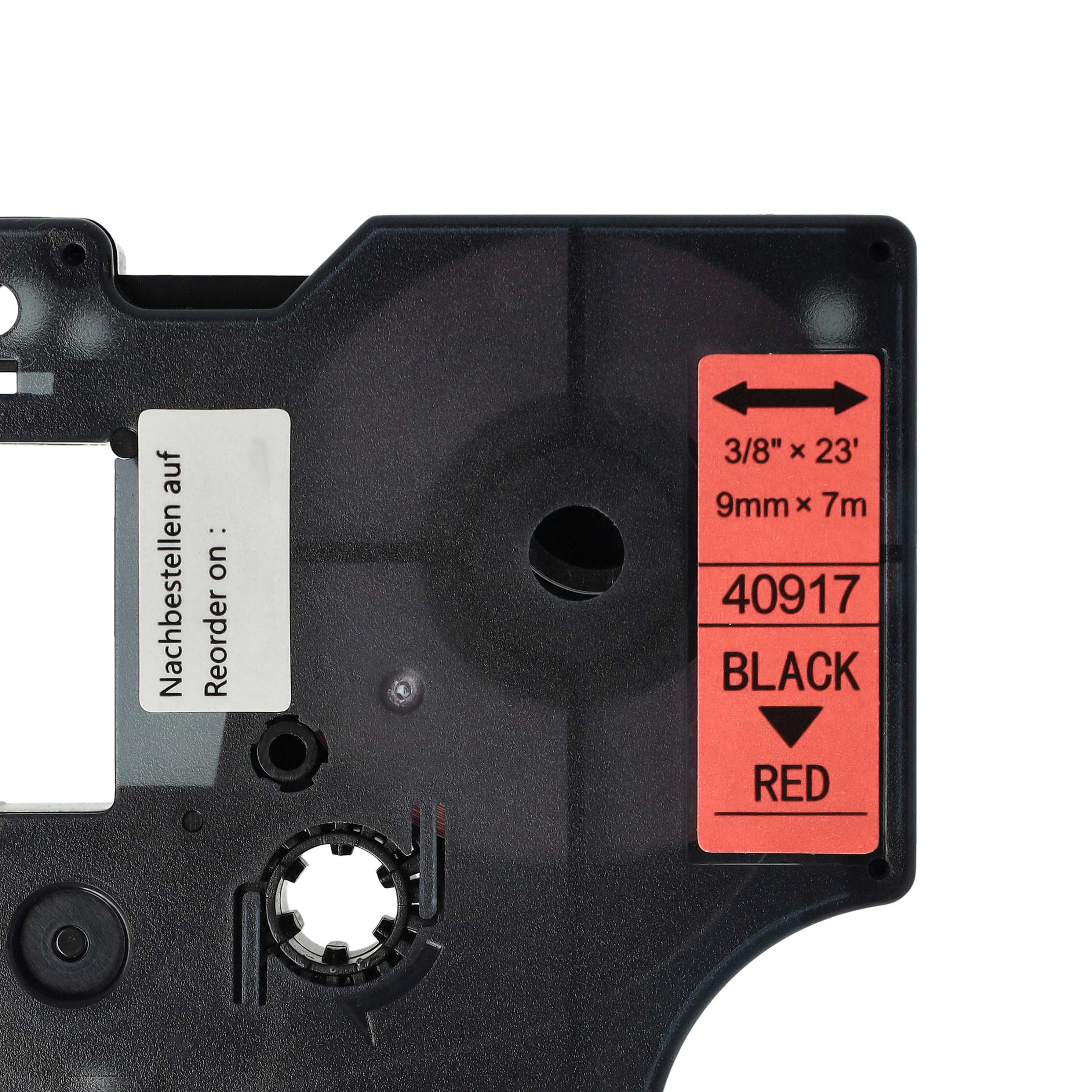 Label Tape replaces Dymo D1, 40917 - 9 mm Black to Red