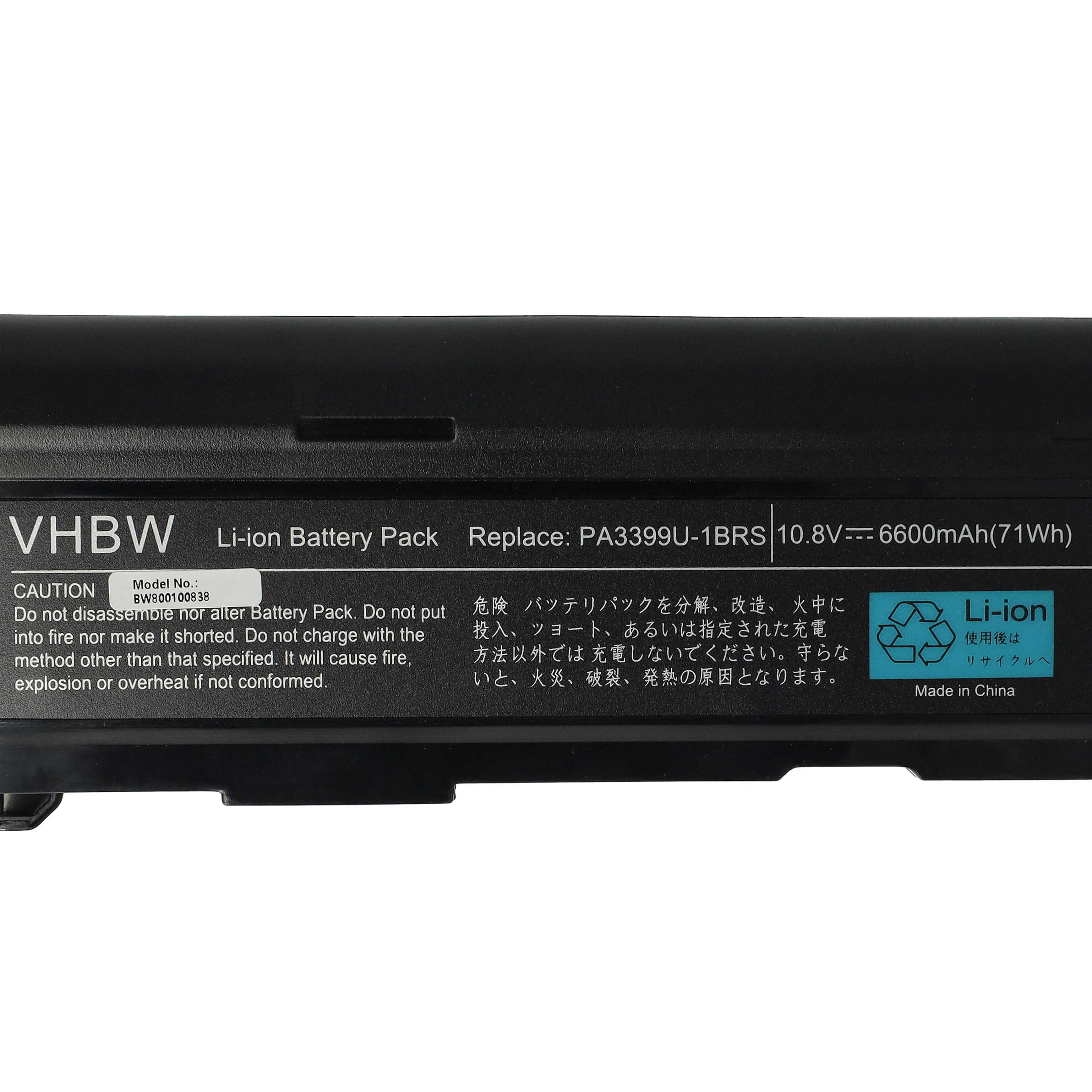 Akumulator do laptopa zamiennik Toshiba PA3399U-1BAS, PA3399U-1BRS - 6600 mAh 10,8 V Li-Ion, czarny