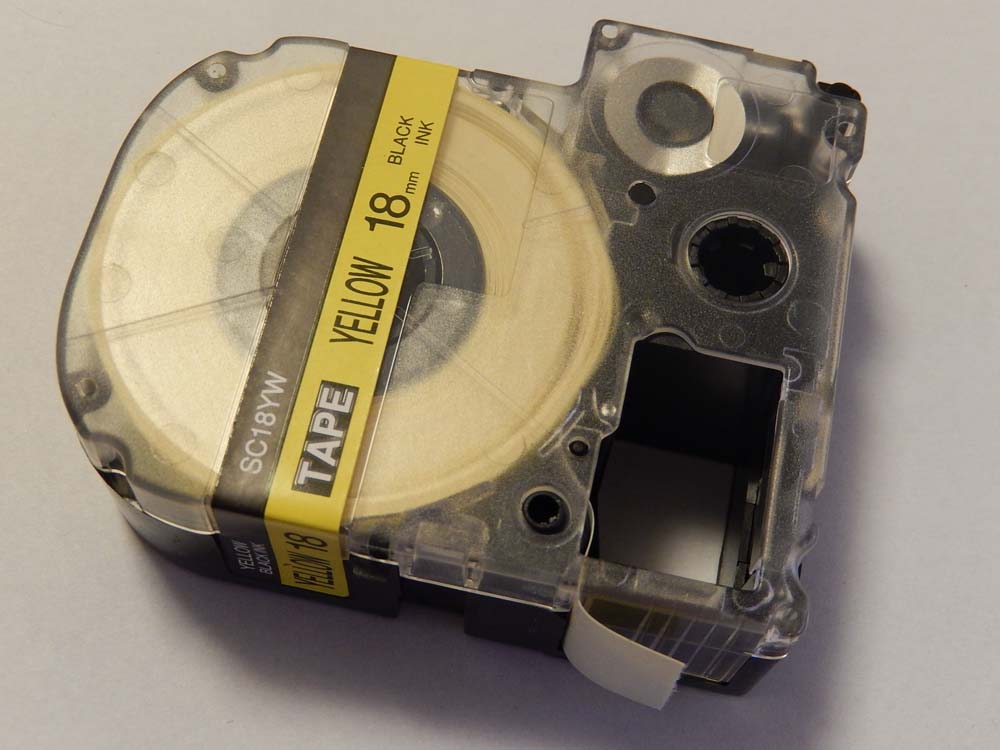 Schriftband als Ersatz für Epson LC-5YBW - 18mm Schwarz auf Gelb