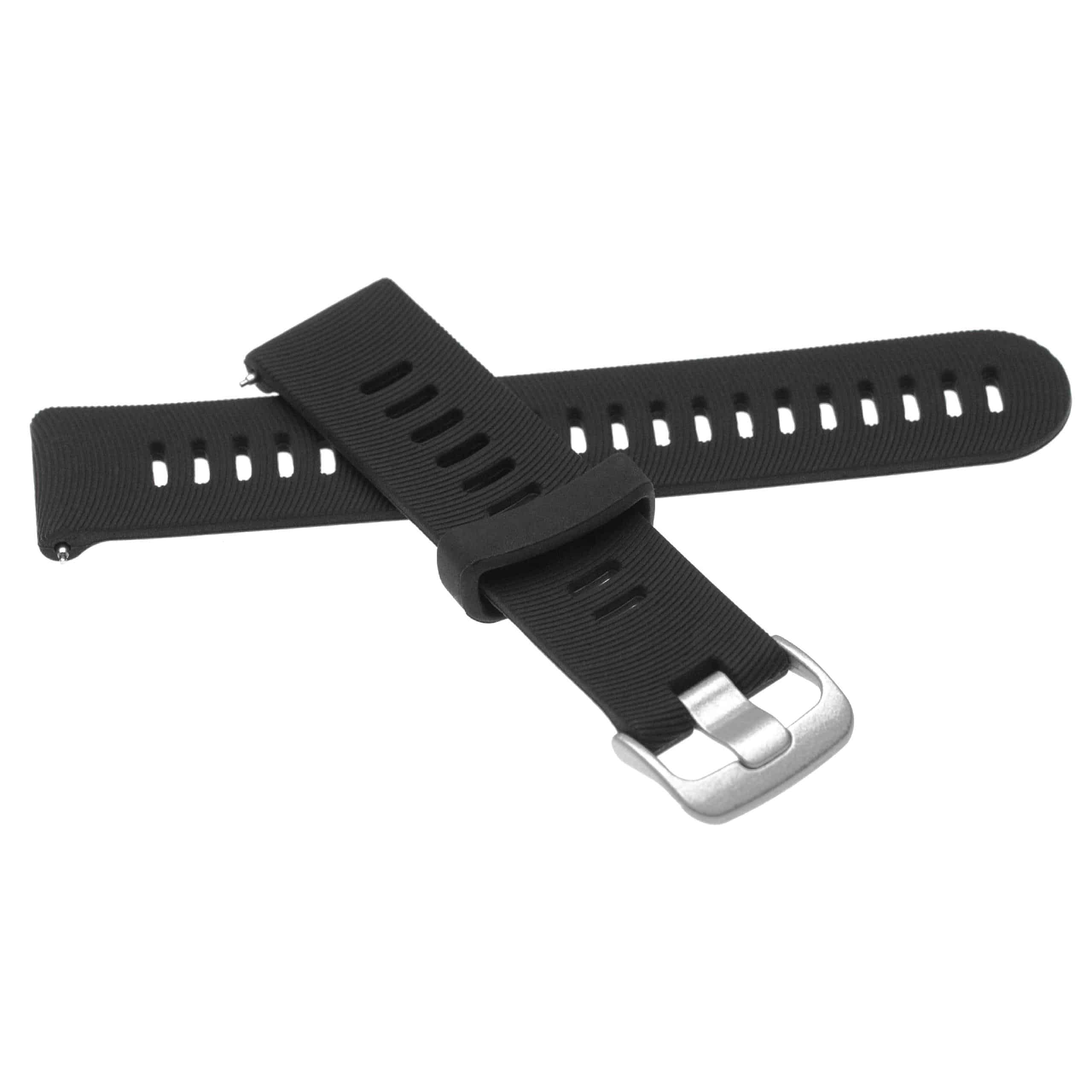 correa para Garmin Forerunner smartwatch - largo 12 + 8,7 cm, ancho 20 mm, silicona, negro