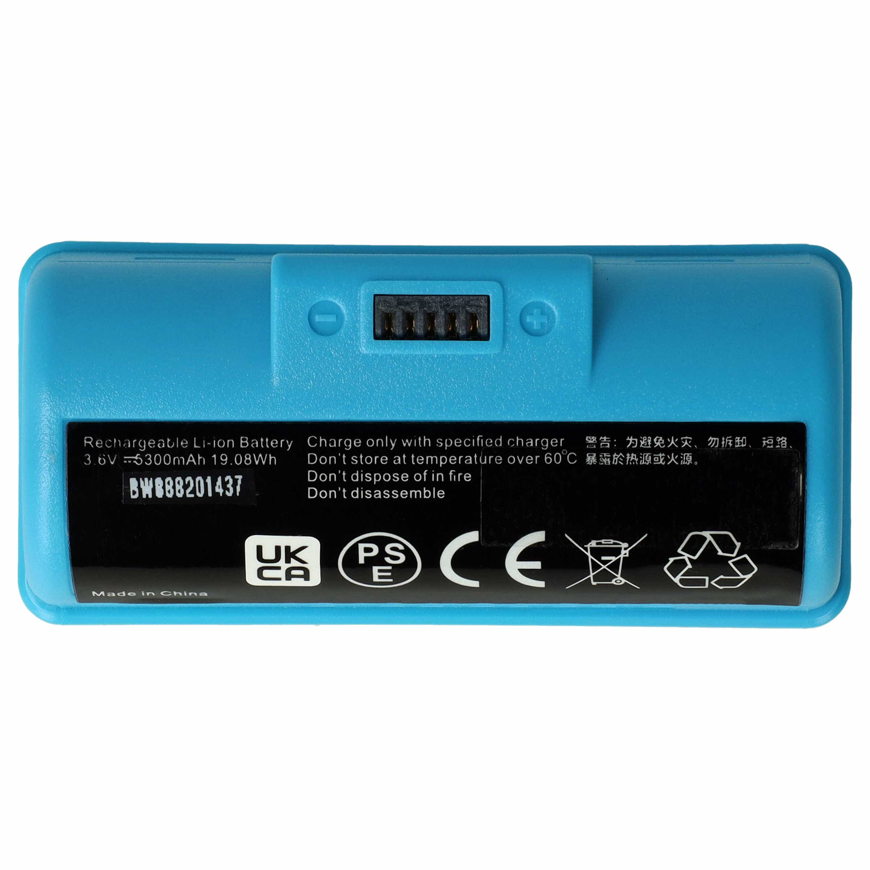 Batería reemplaza iRobot BC674, 4446040 para aspiradora iRobot - 5300 mAh 3,6 V Li-Ion azul