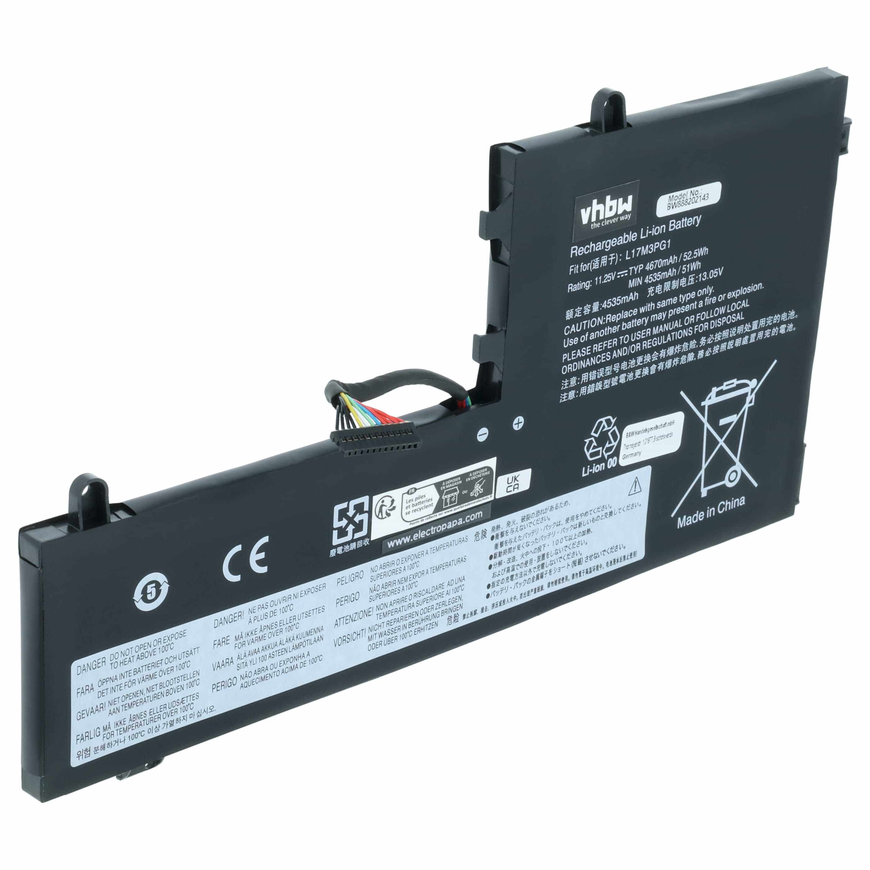 Akumulator do laptopa zamiennik Lenovo L17C3PG1, L17L3PG1, L17C3PG2, L17L3PG3 - 4400 mAh 11,25 V LiPo