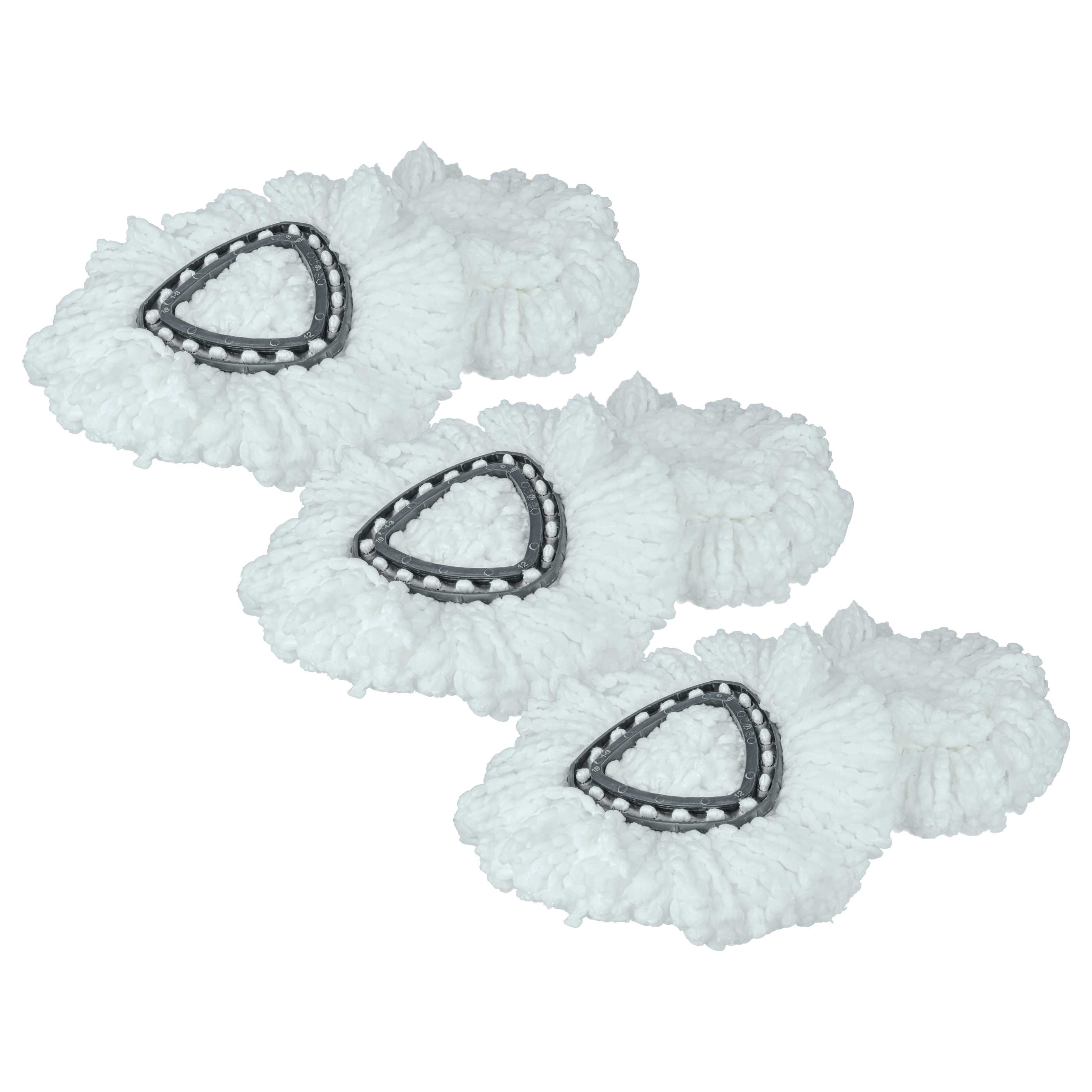 6x Testina pulente sostituisce Vileda 152623 per mocio - microfibra, nero, bianco