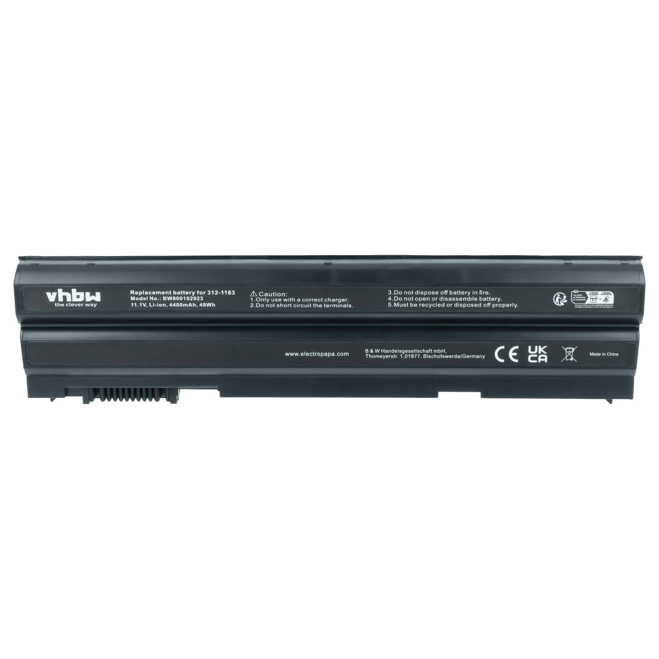 Akumulator do laptopa zamiennik Dell 2P2MJ, 04NW9, 0DTG0V, 05G67C, 312-1163 - 4400 mAh 11,1 V Li-Ion, czarny