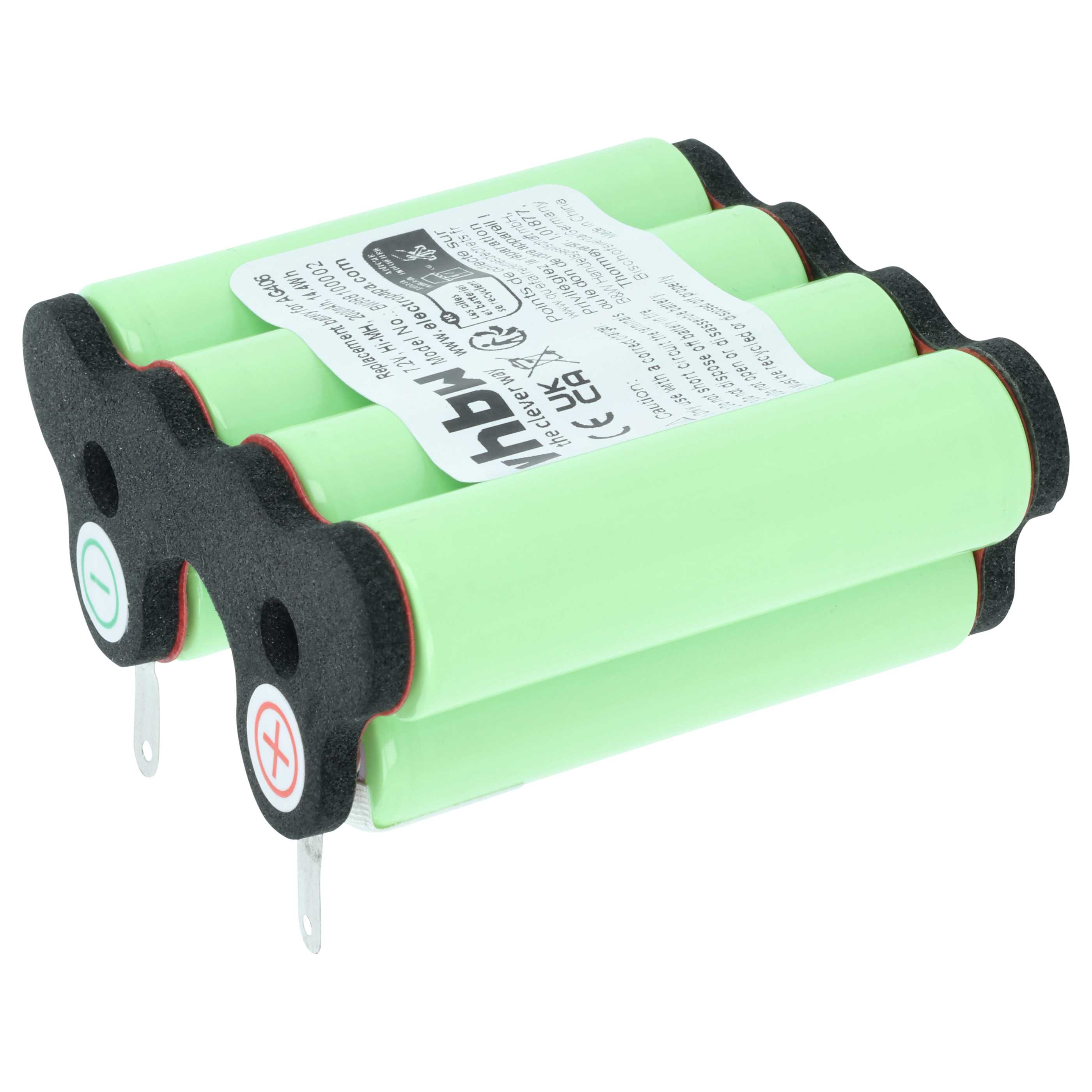 Batterie remplace AEG/Electrolux 90016553200, 90005510600 pour aspirateur AEG Electrolux - 2000mAh 7,2V NiMH