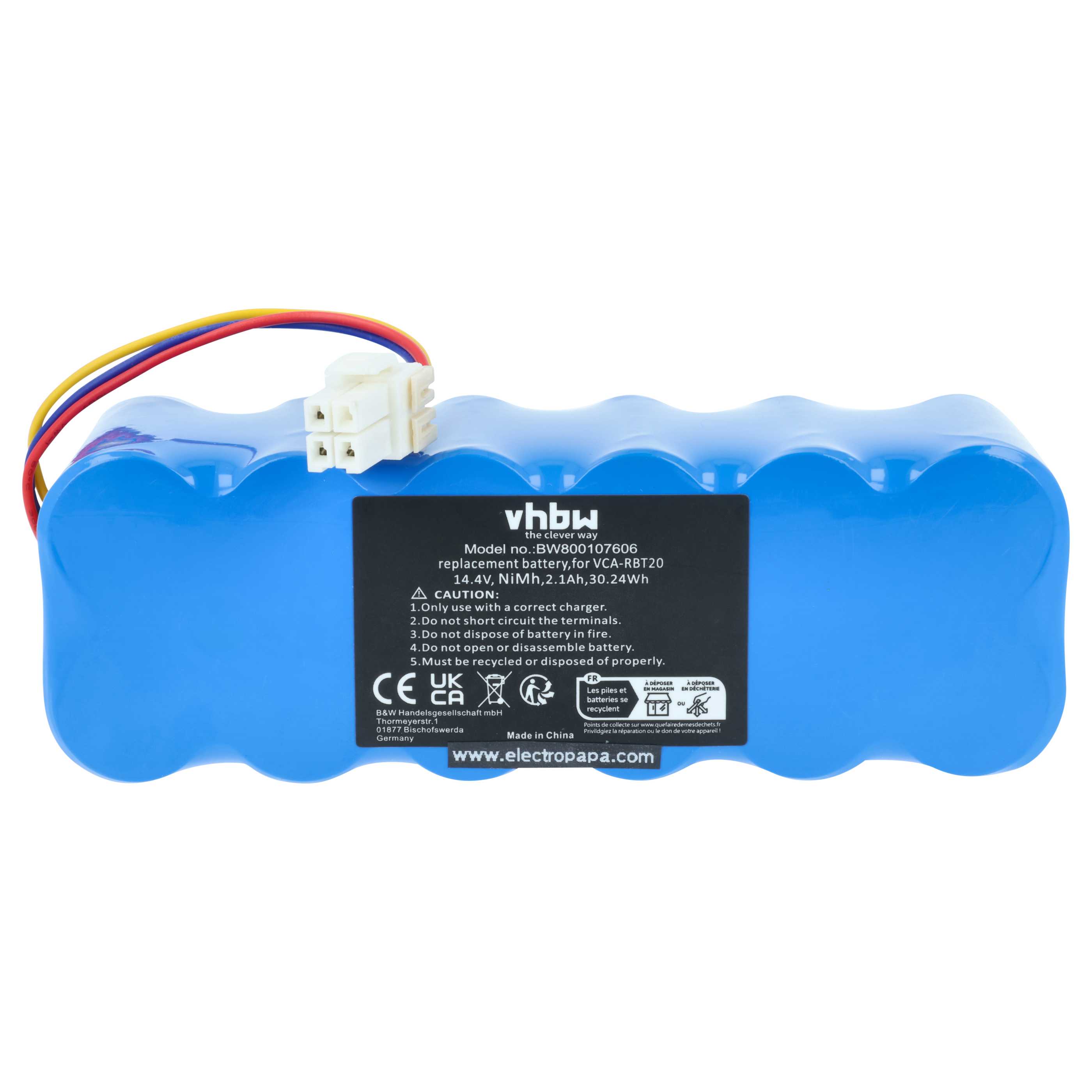 Batteria sostituisce Samsung AP5576883, DJ63-01050A, AP5579205 per aspirapolvere - 2100mAh 14,4V NiMH