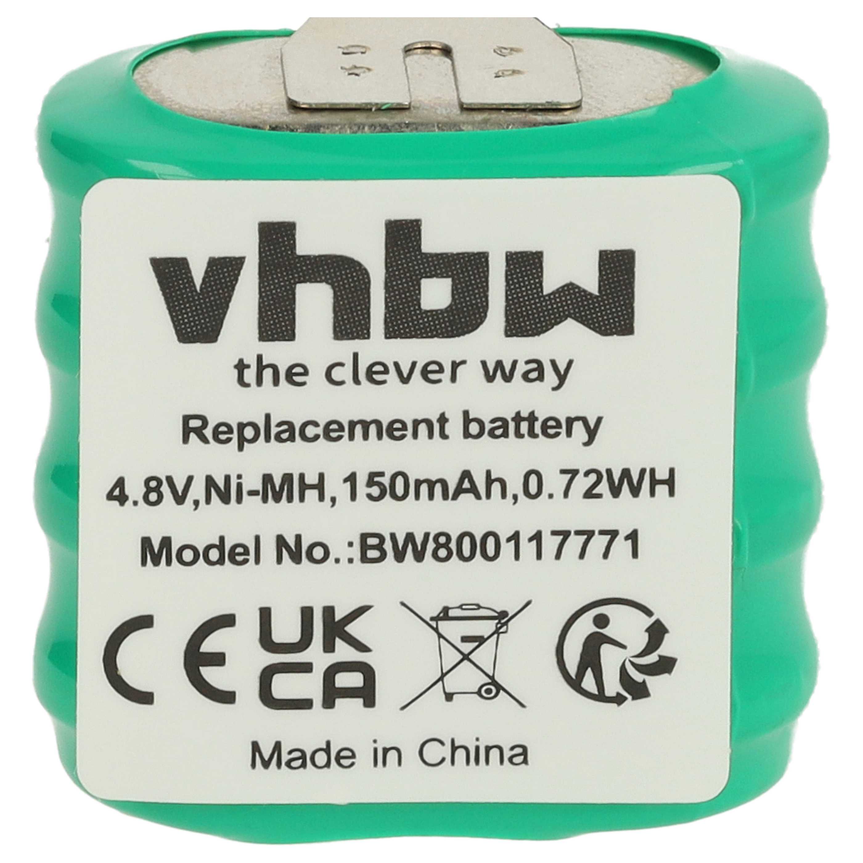 10x Button Cell Battery Type 4/V150H 3 Pins for Model Building Solar Lamps etc. - 150 mAh 4.8 V NiMH